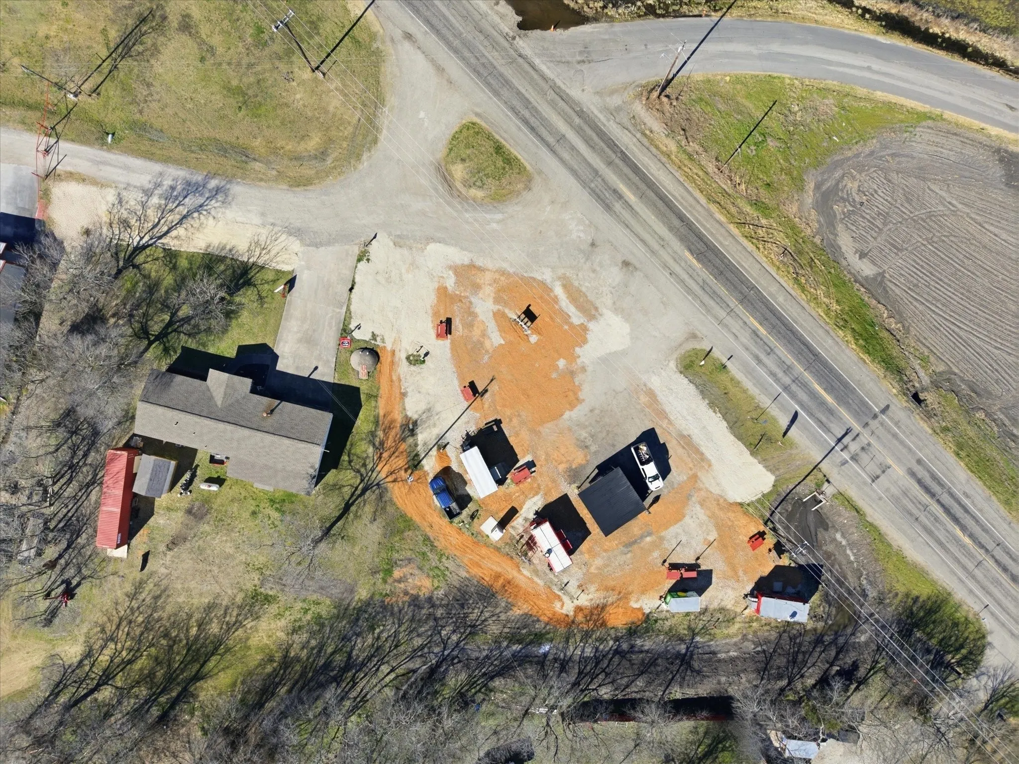 Overhead view of the property.