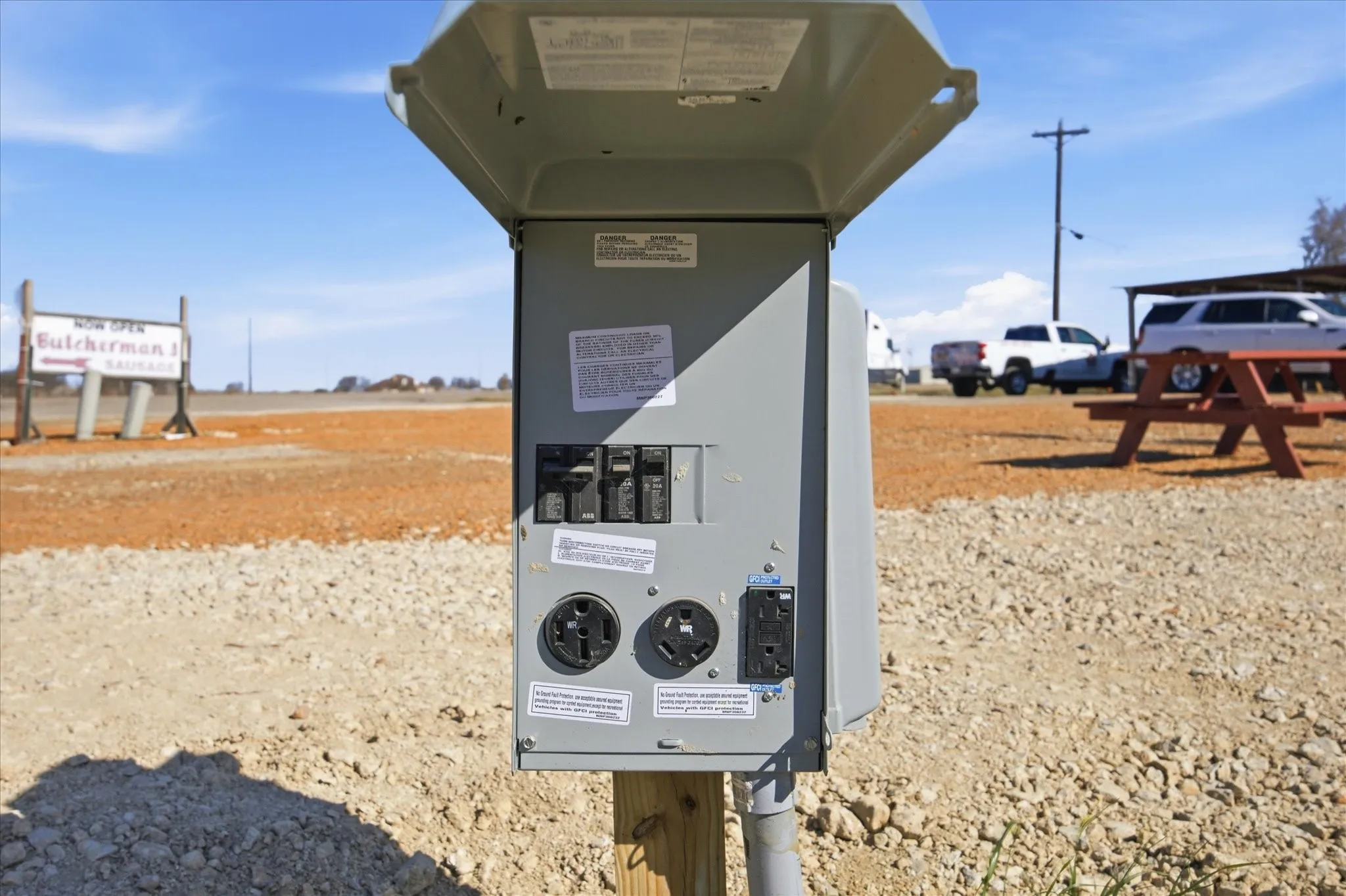 Each panel offers 30- & 50-amp service in addition to 110VAC.
