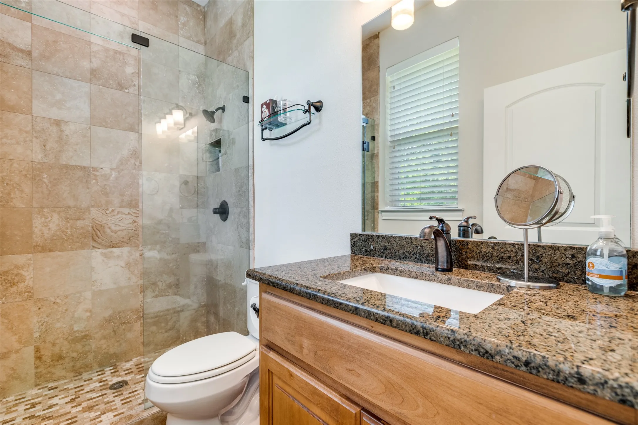 Full bathroom featuring vanity and a walk in shower