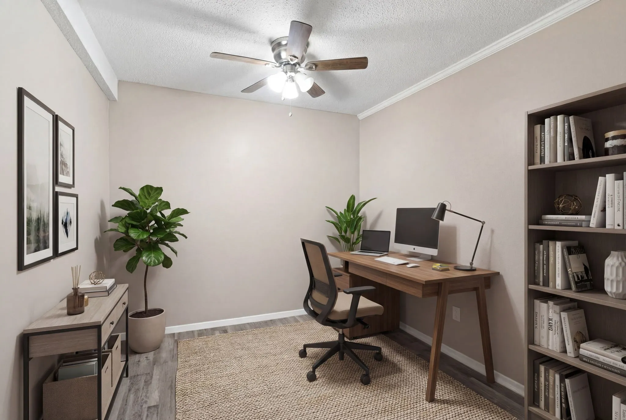 Staged Flex Room As An Office