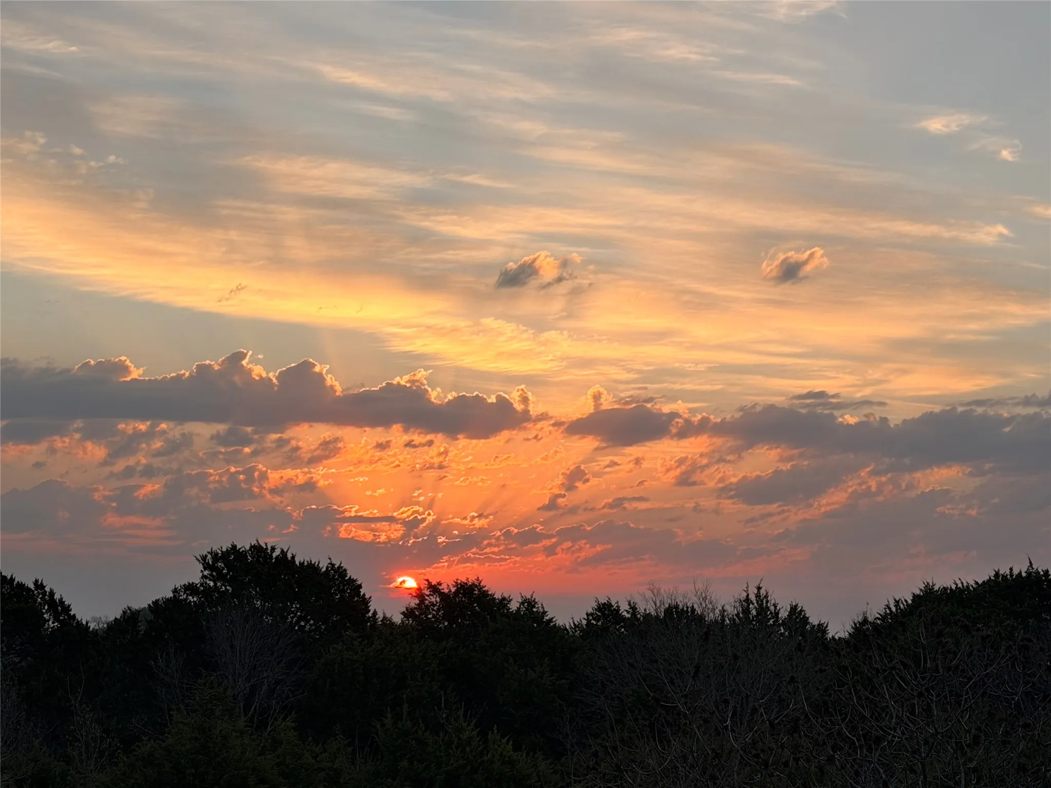 Sunrise from the back porch. No West sun!