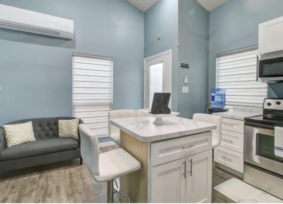 Another view of the tiny house of living room area from kitchen
