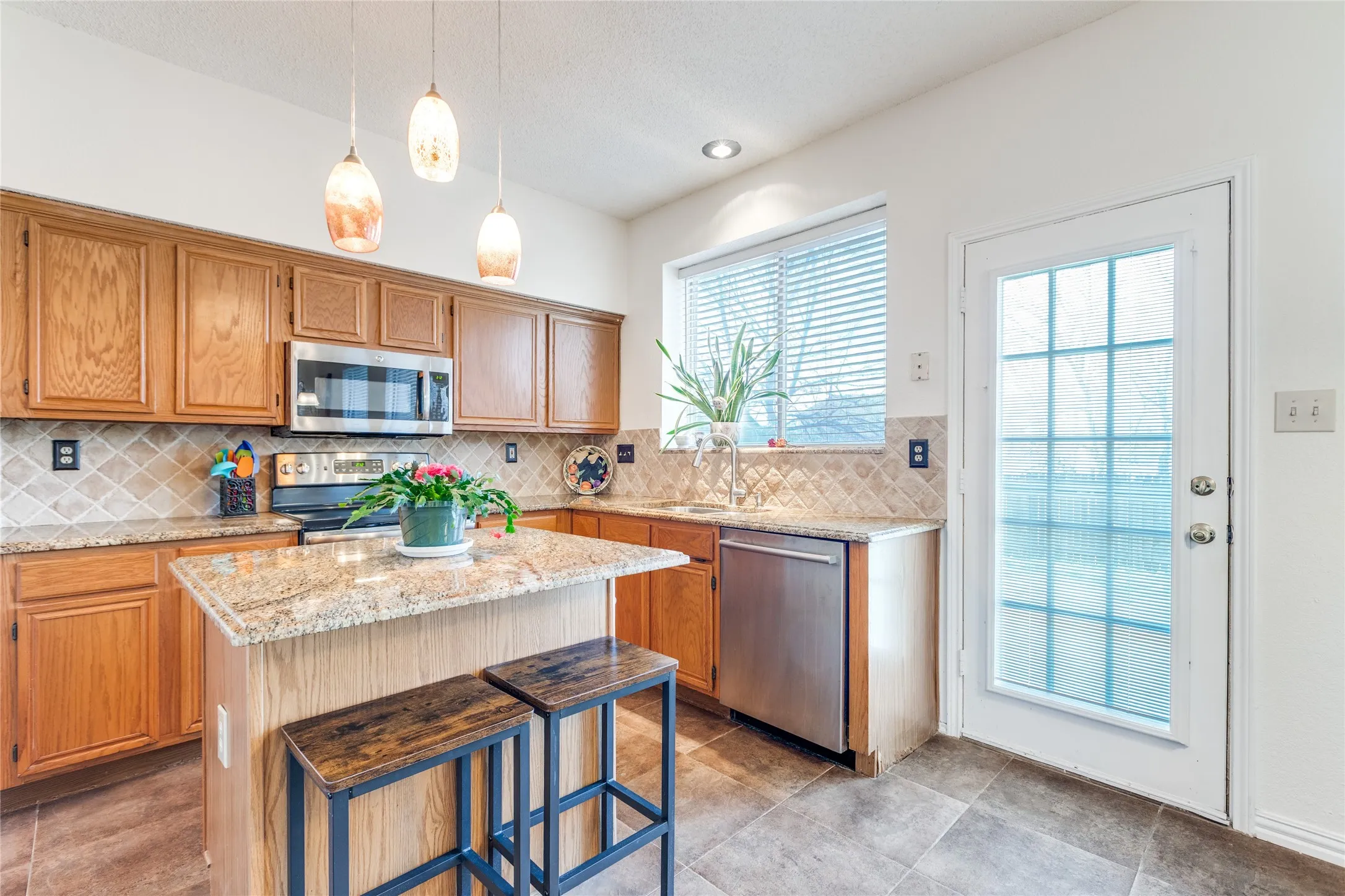 Kitchen island seating.