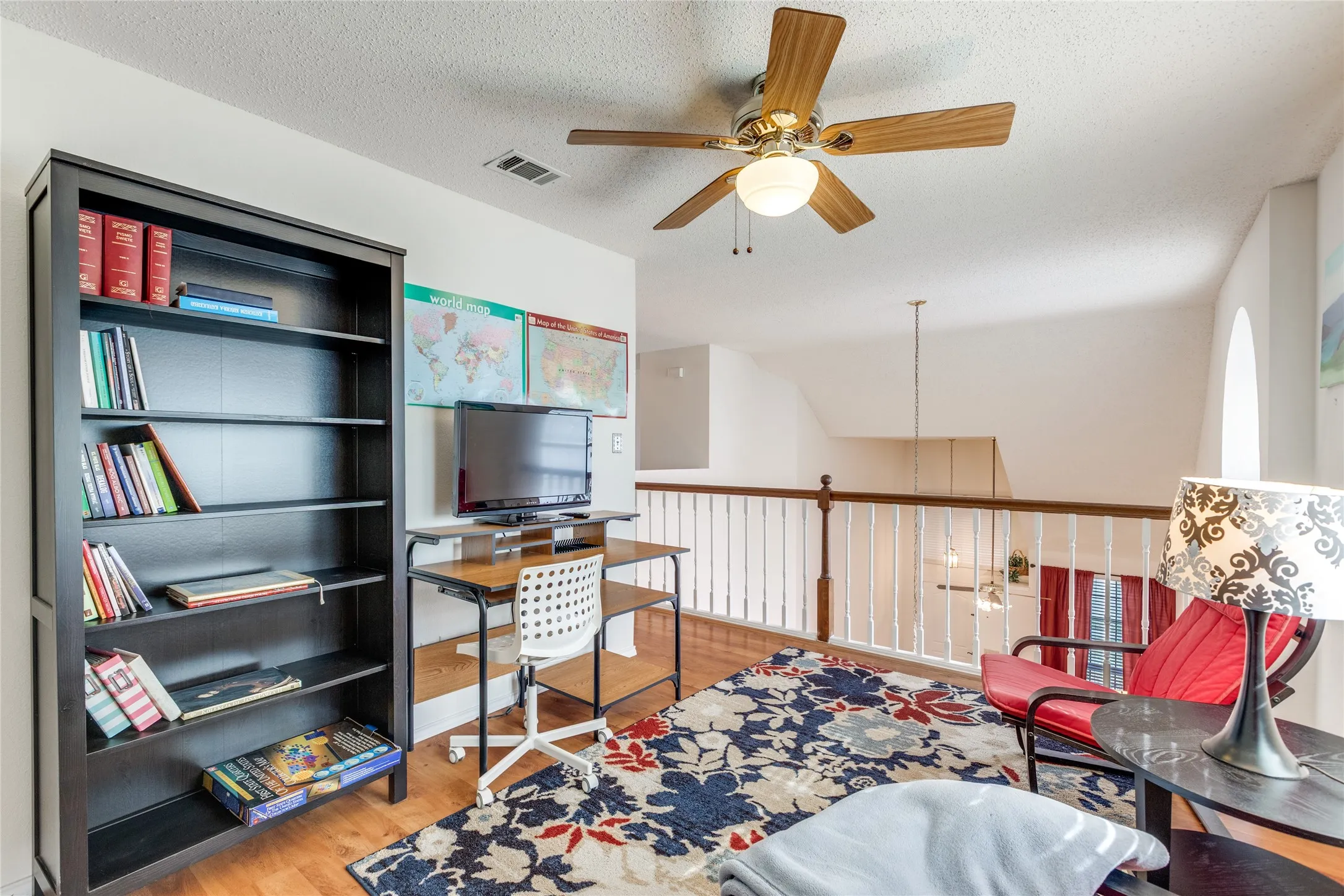 Loft game room or office space.