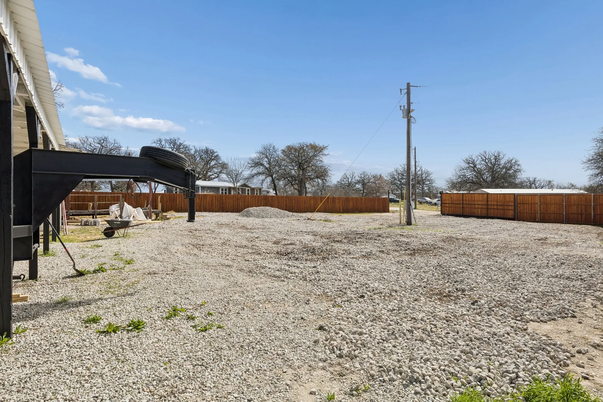 View of fenced yard