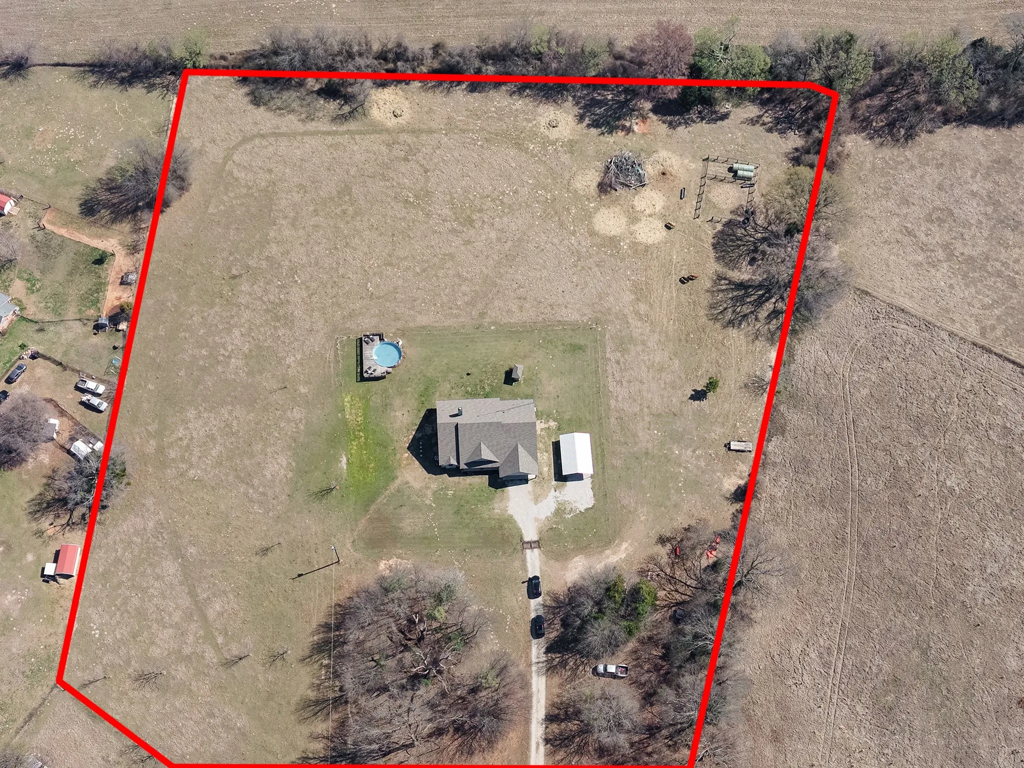 View of rural area with property parcel outlined