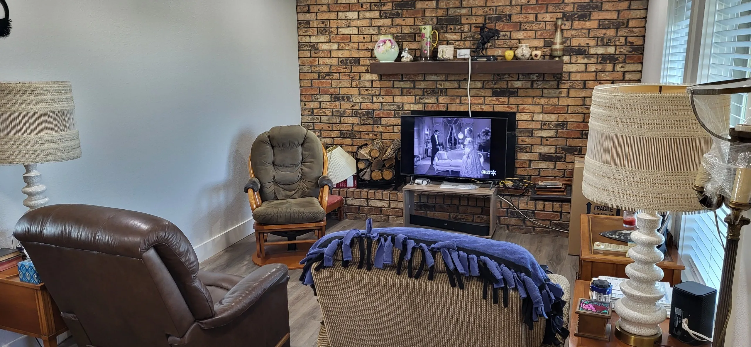 Sitting room featuring hardwood / wood-style floors