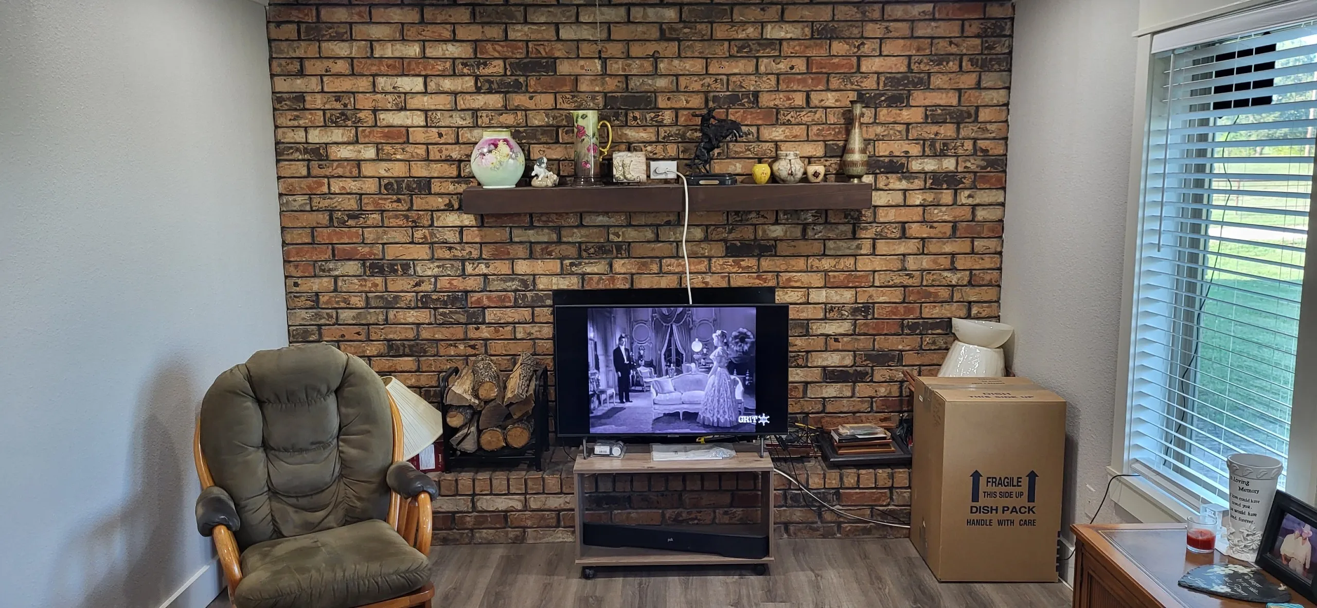 Living area featuring hardwood / wood-style floors