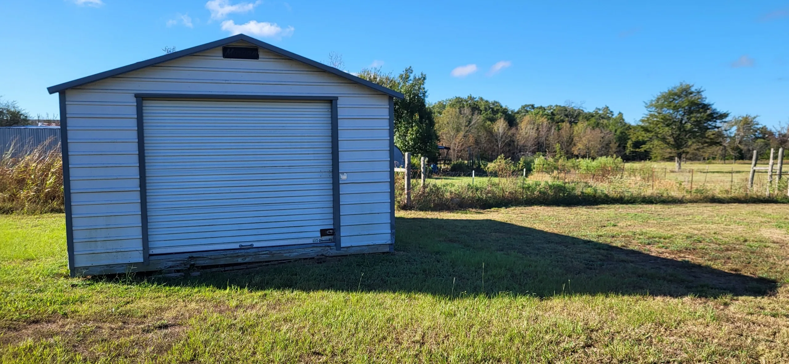 Garage with a yard