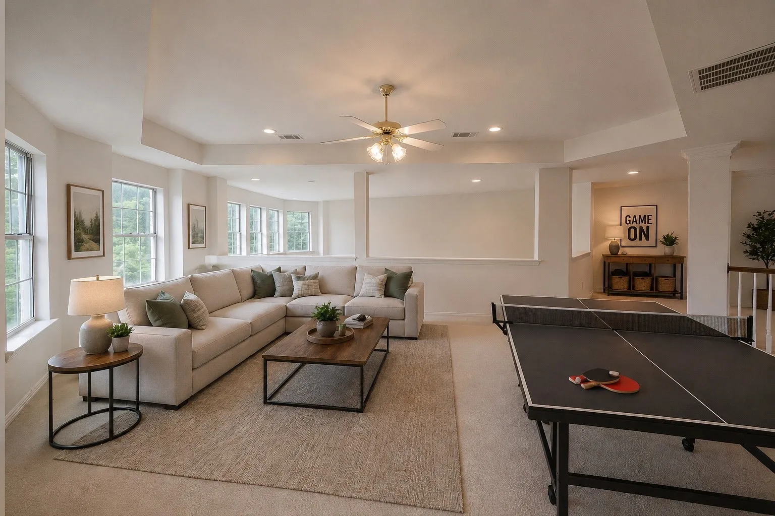 Huge open space upstairs for game room, play room or home gym.