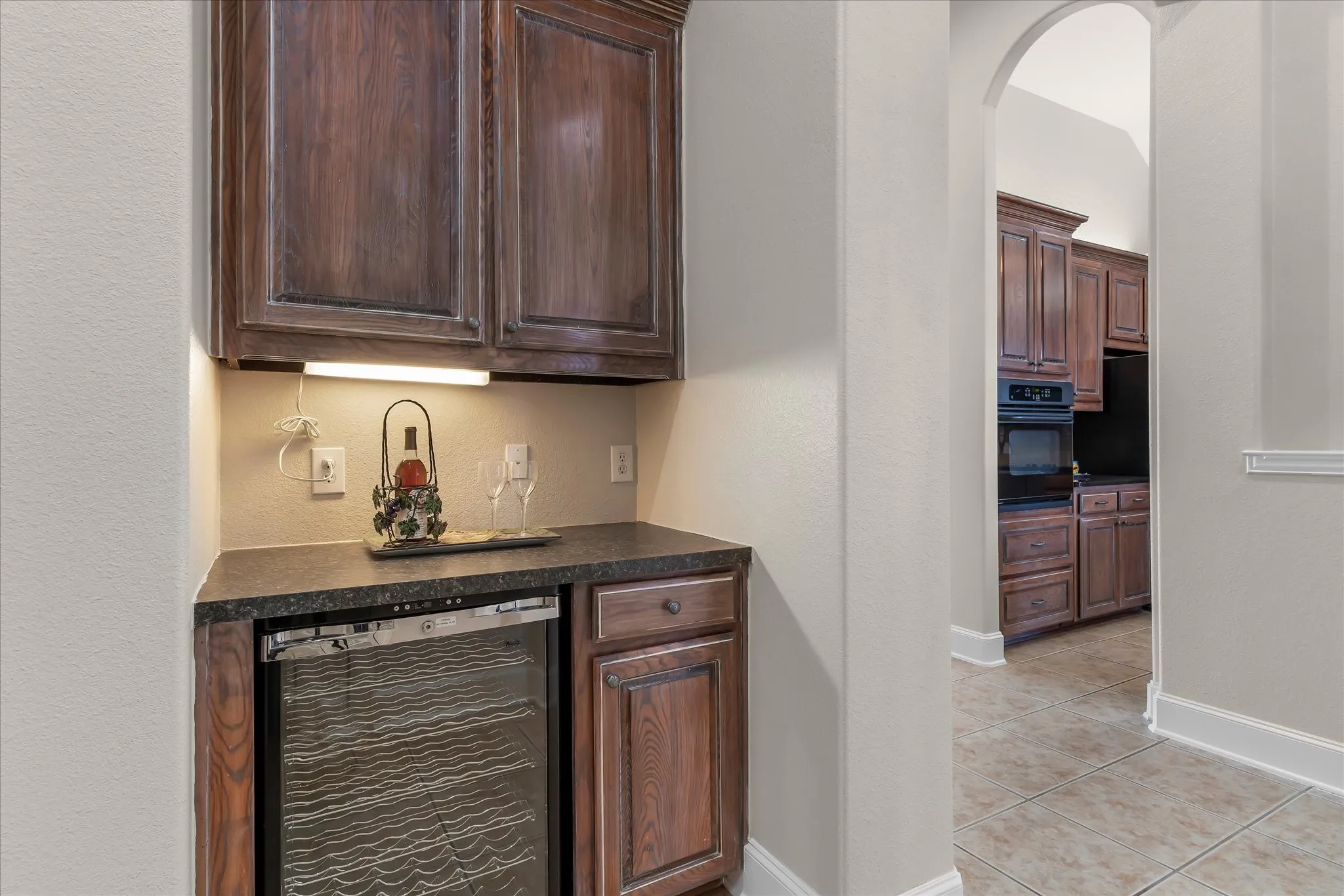 Dry Bar with Wine Refrigerator
