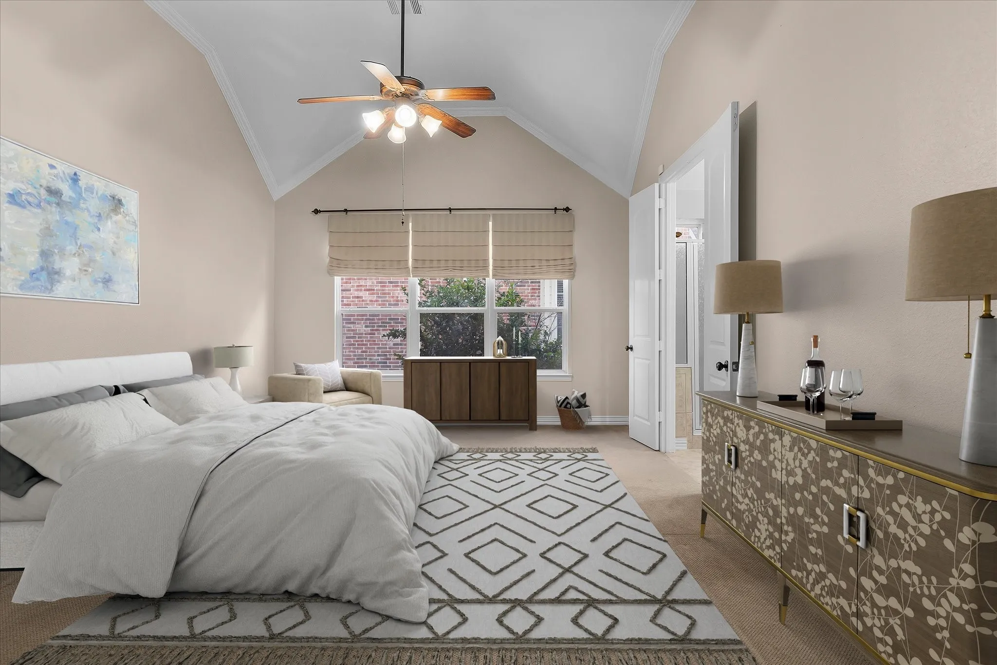 Virtually Staged Primary Suite