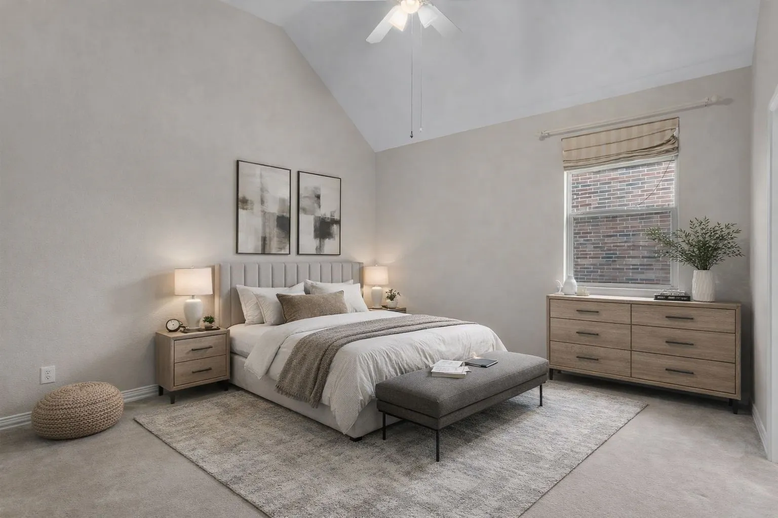 Bedroom #3 note high ceilings through out the home - Virtually Staged