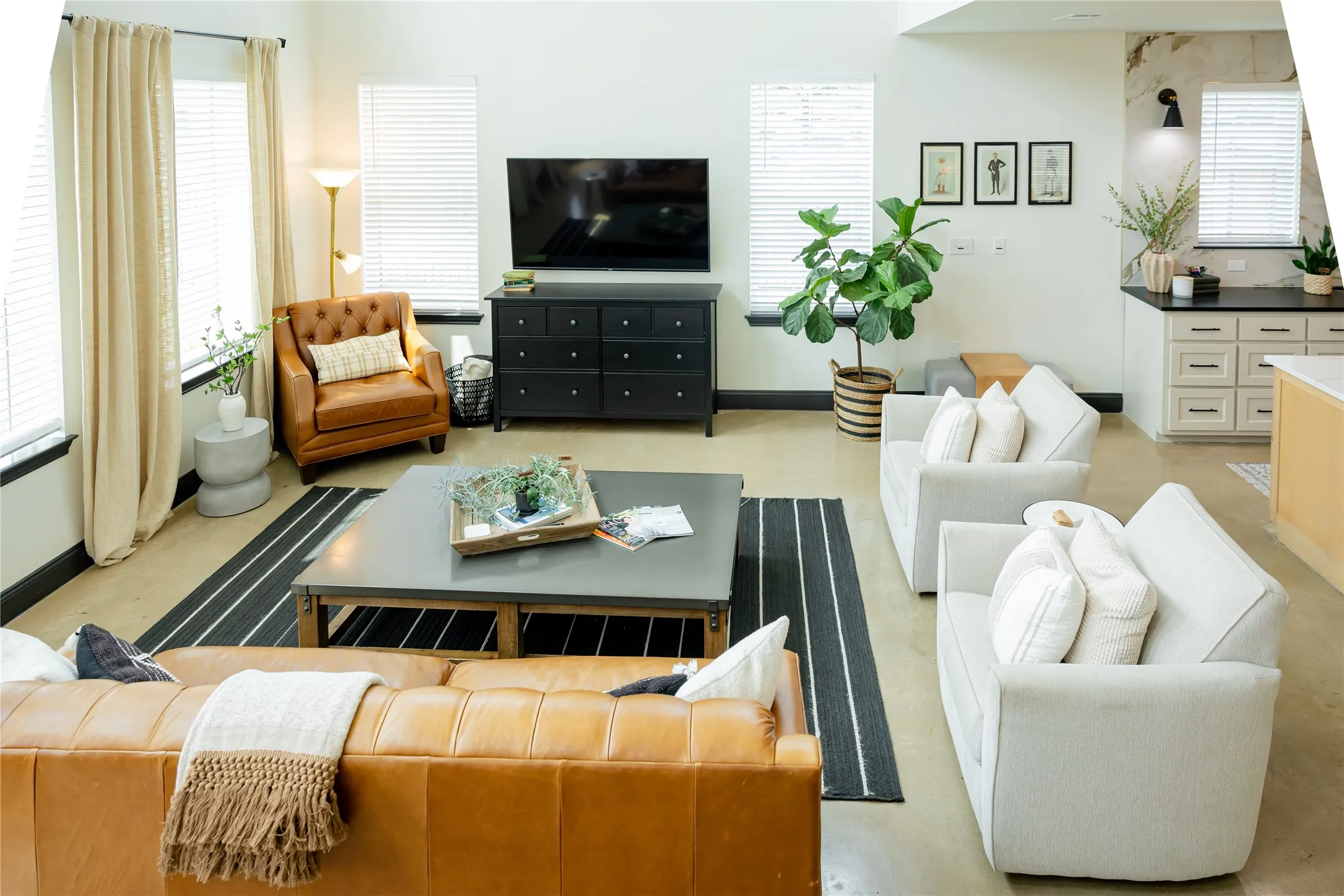 Living room with baseboards