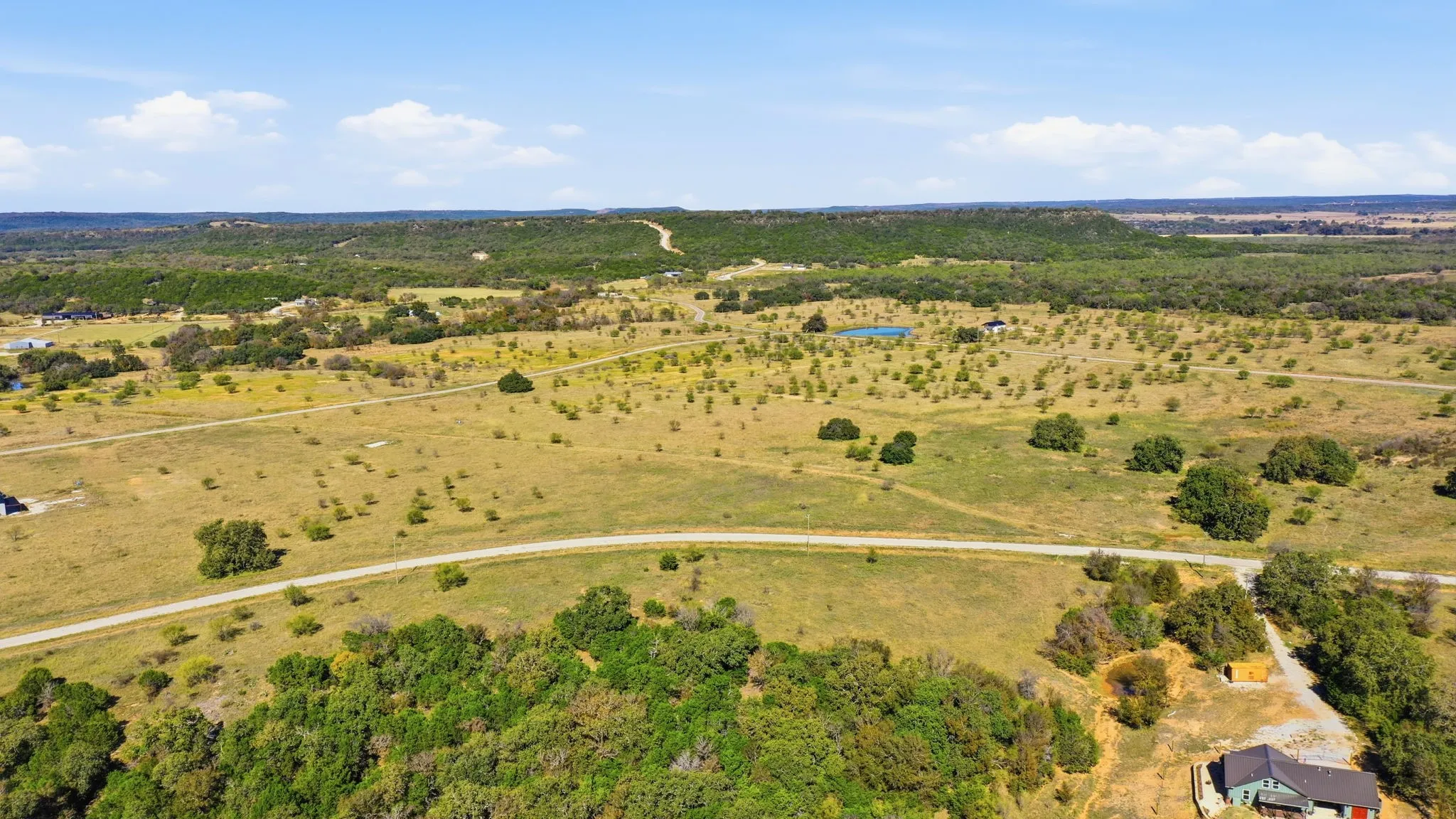 Aerial overview of property's location featuring rural landscape