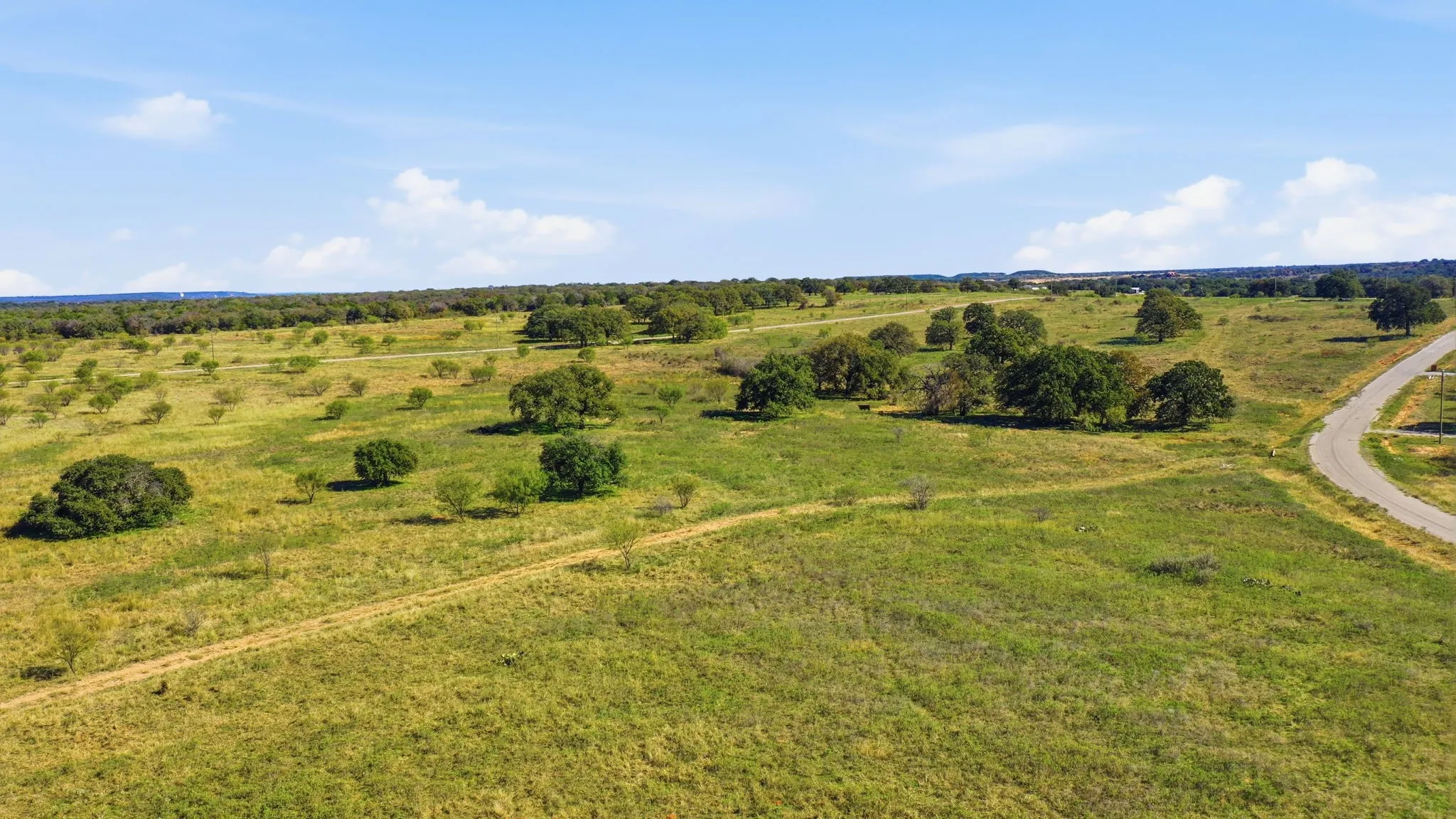 Aerial view of sparsely populated area