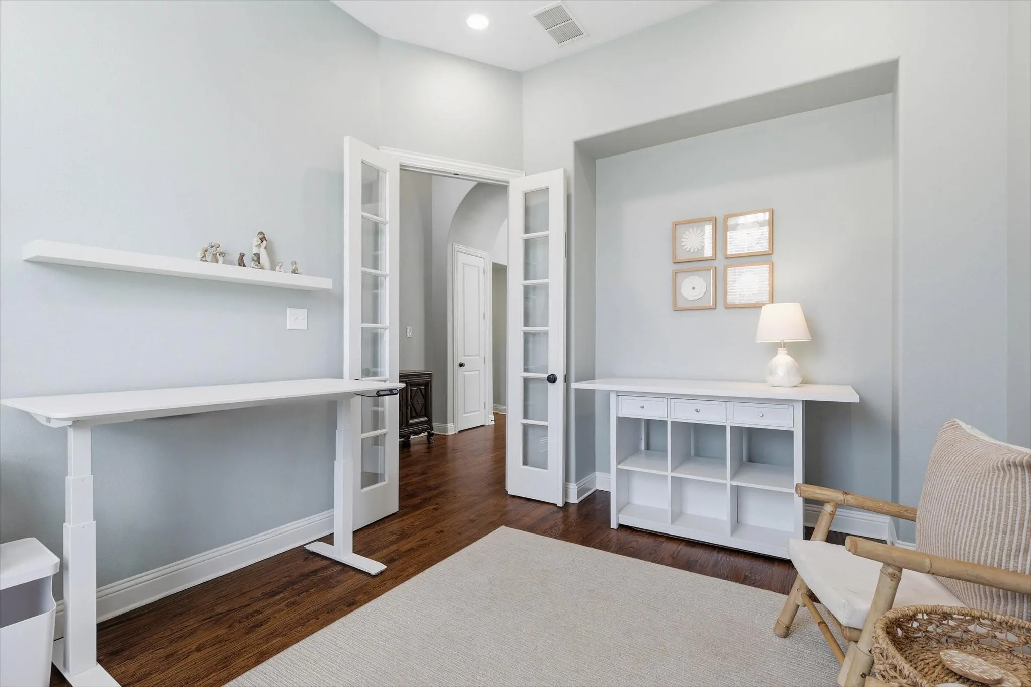 Designated office with French doors