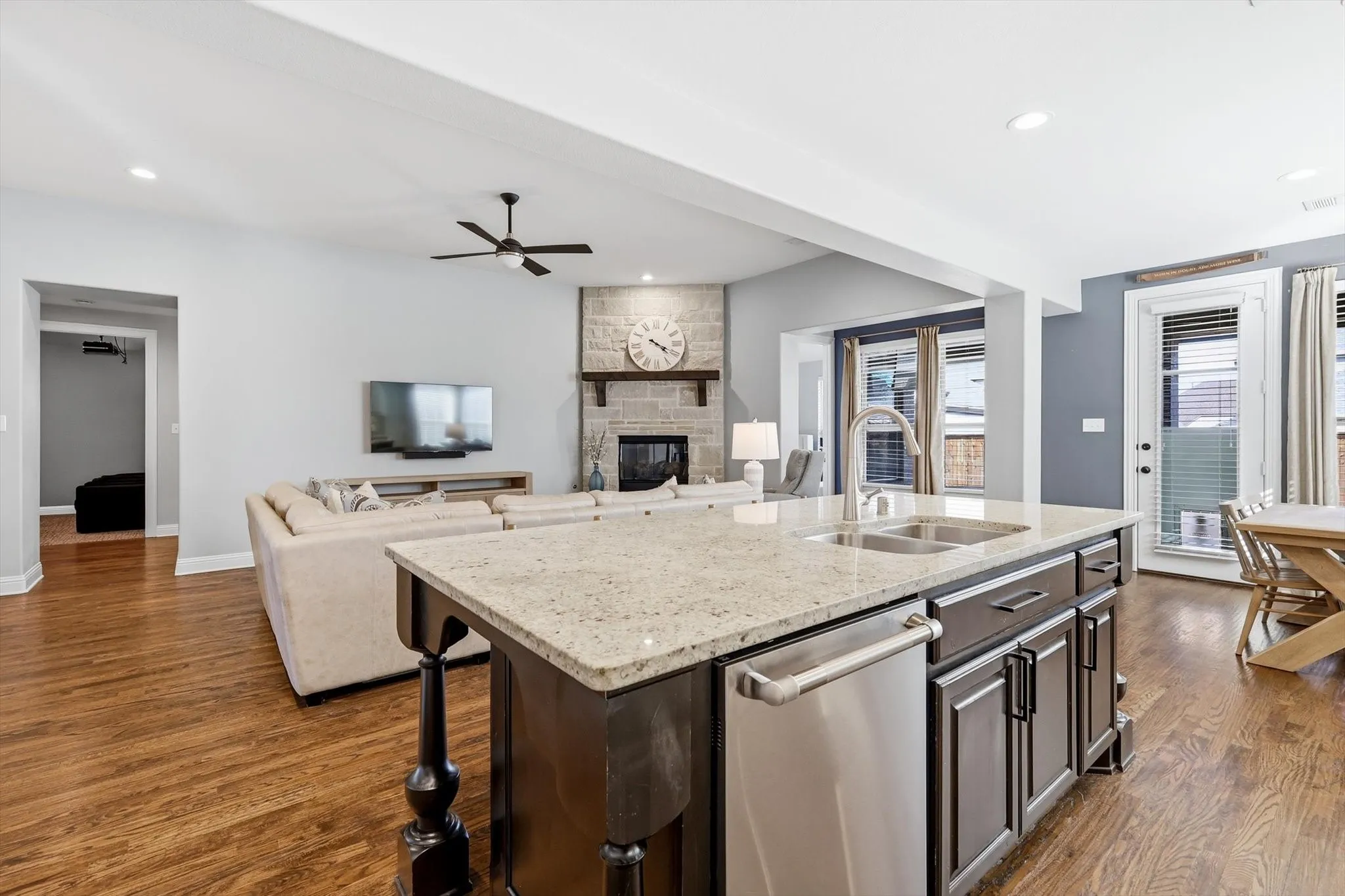 Kitchen with granite counters