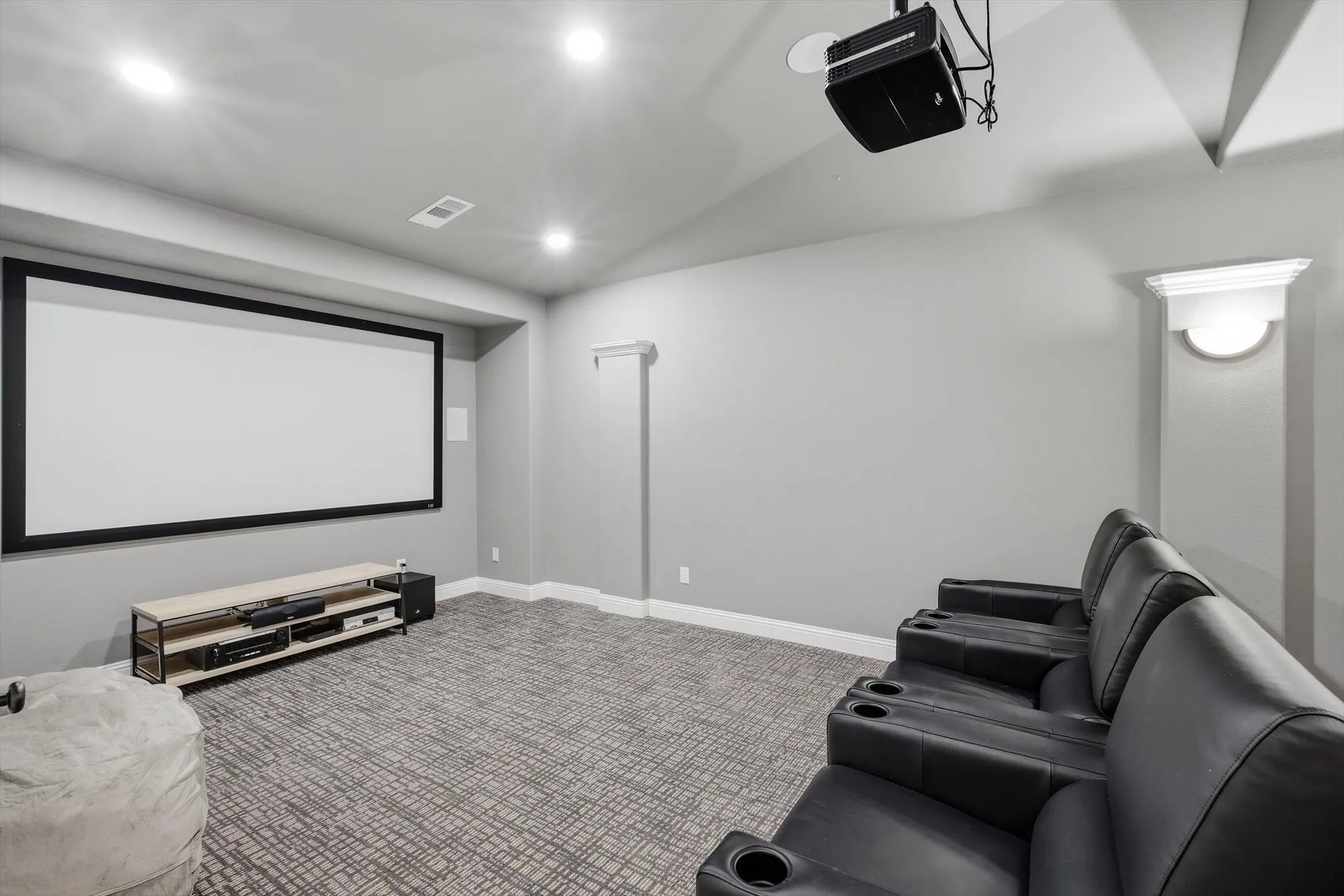 Media room comes with equipment installed