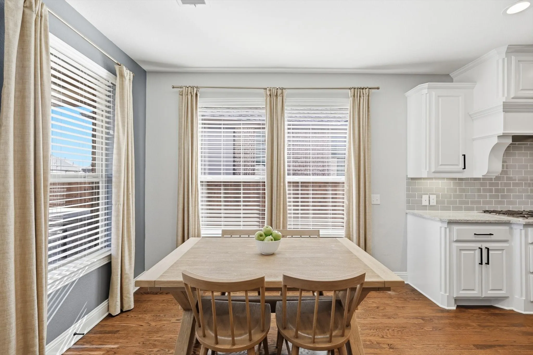 Breakfast nook with large windows