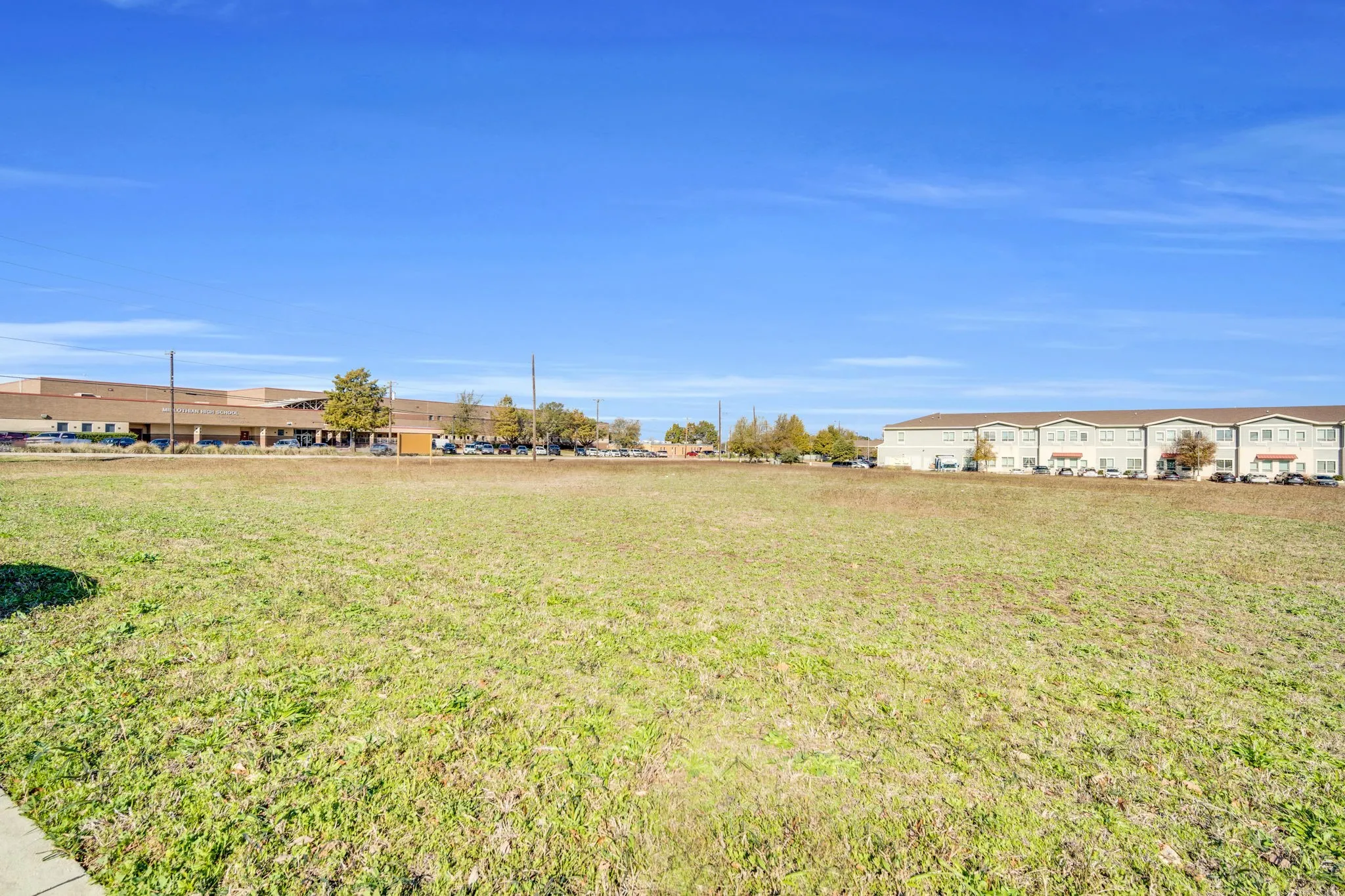 Ground-level view showcasing the property's clean, buildable land.