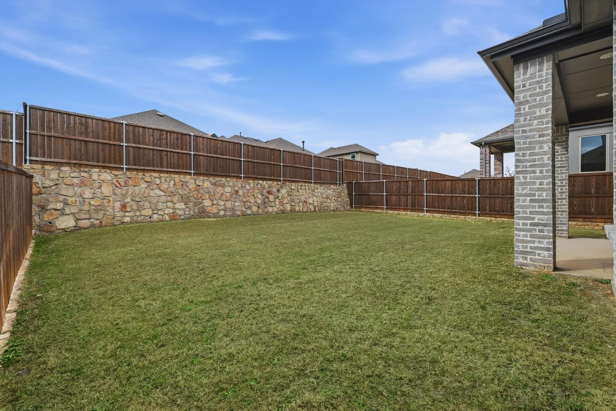 Large private backyard