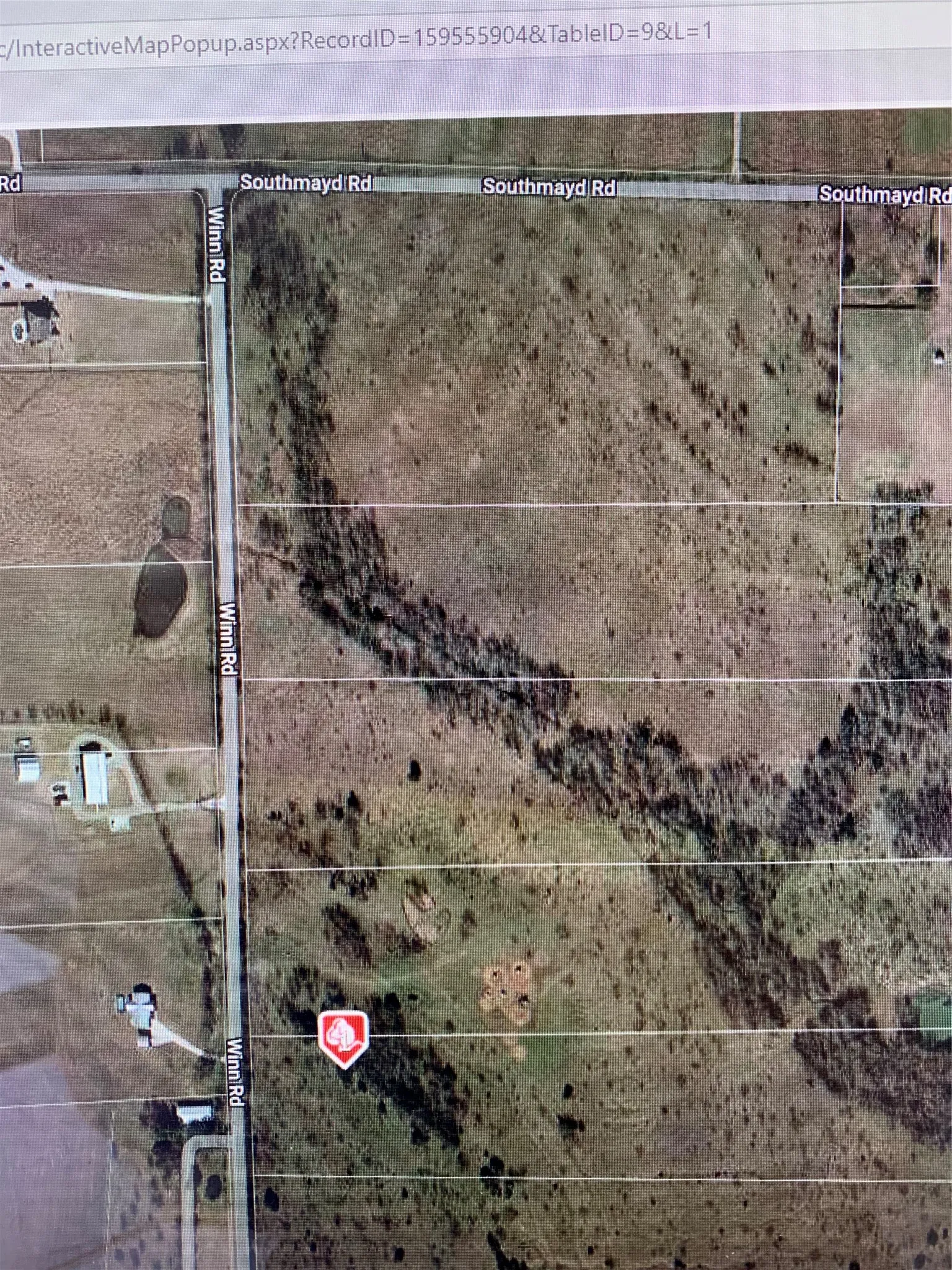 Take Southmayd Rd go south to lot 4 Winn Rd on the left. The red home plate is on the left side border with lot 5. See the Winn Rd in pic near home plate. That is lot 4.