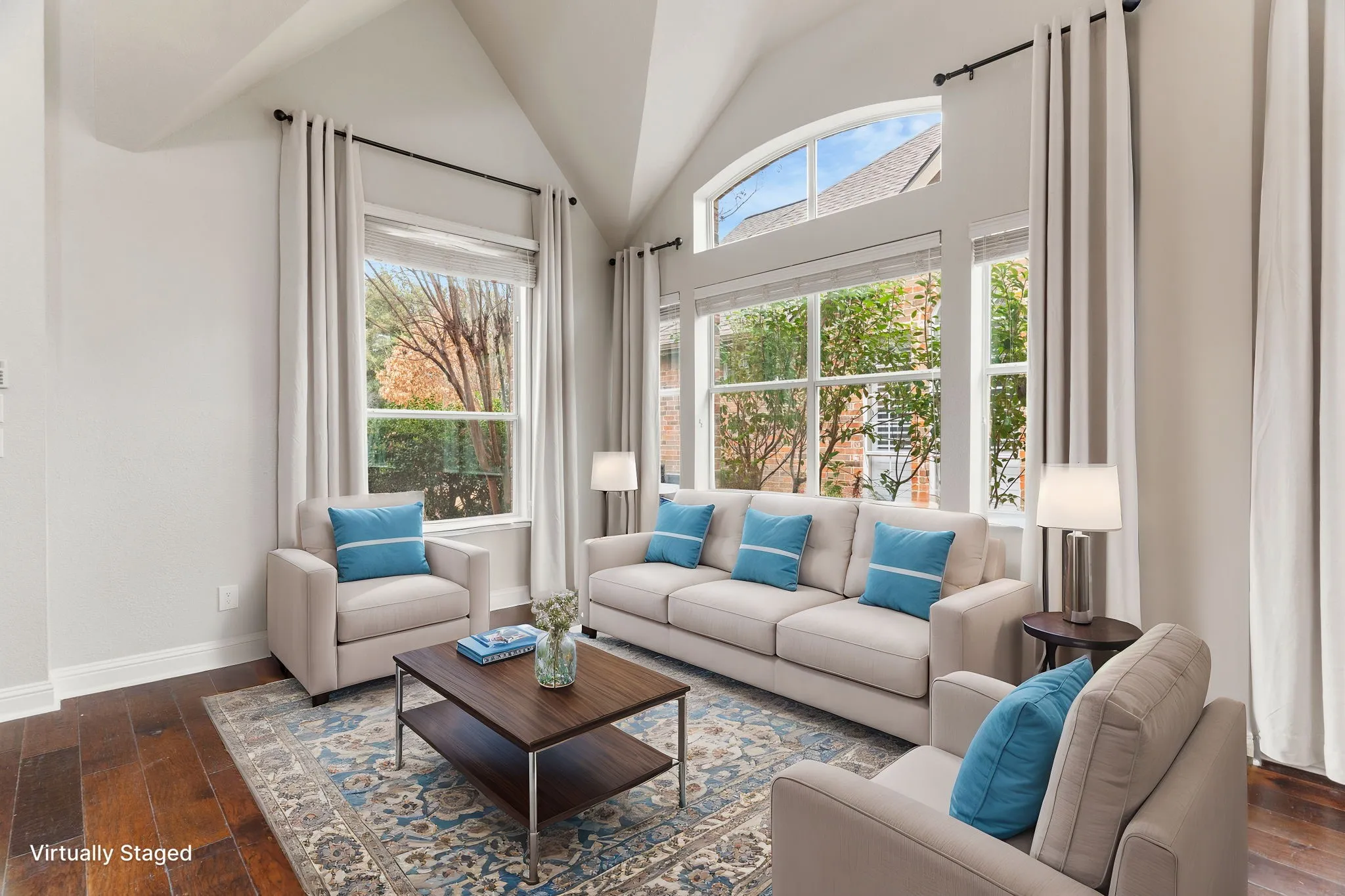 Unlimited uses for this space as a formal living room, conversation lounge or library.