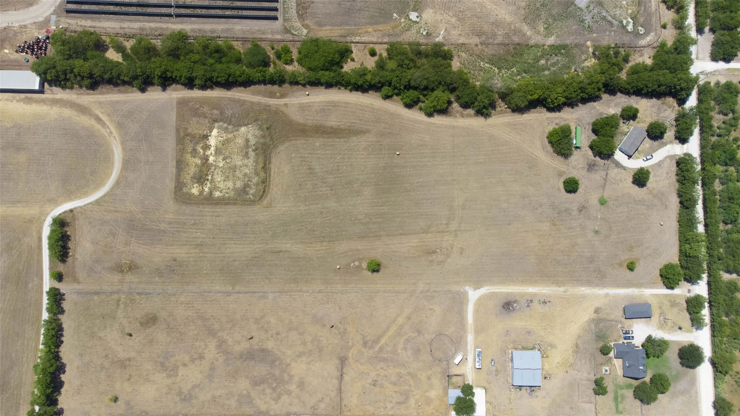 Aerial view of sparsely populated area
