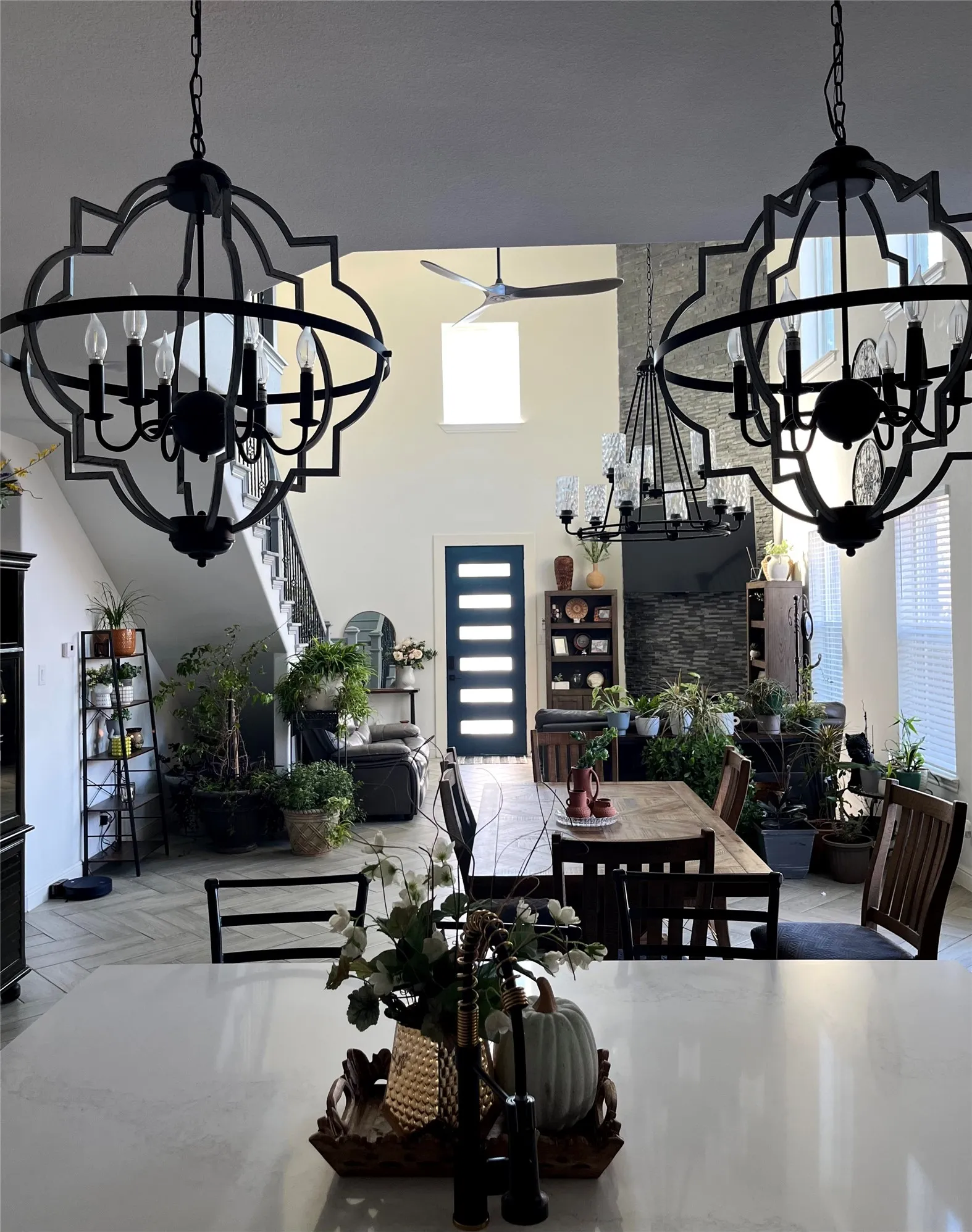 View  from Island, Dining area Living area.
