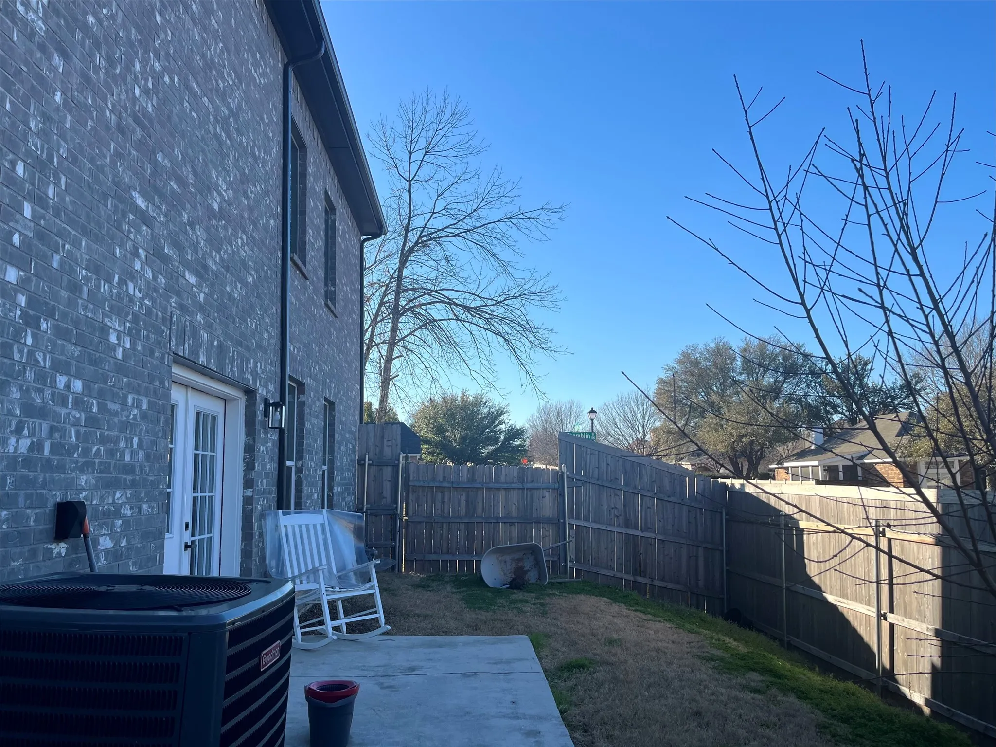 Patio area side of home.