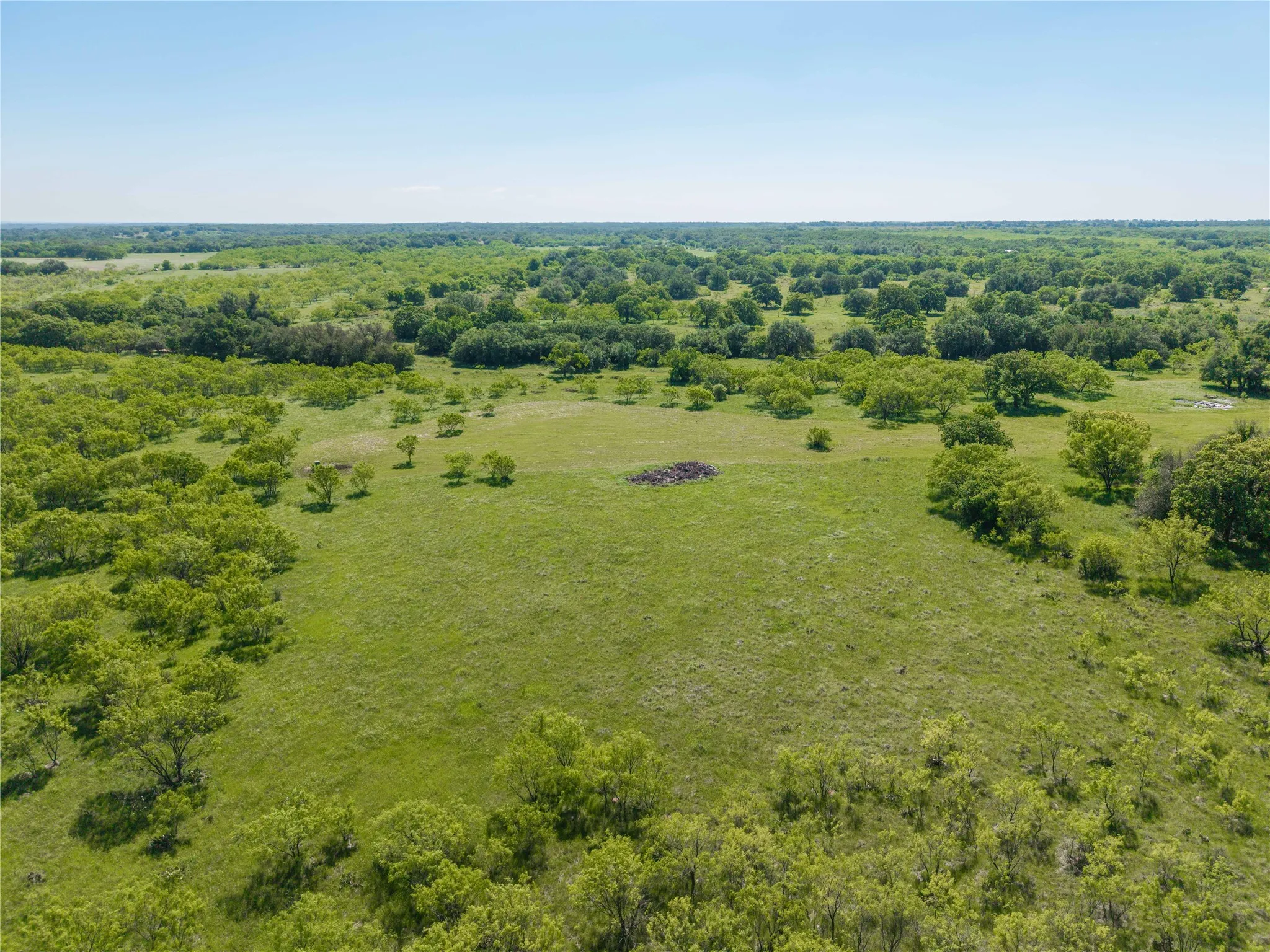 Expansive green landscape with a clear, open sky