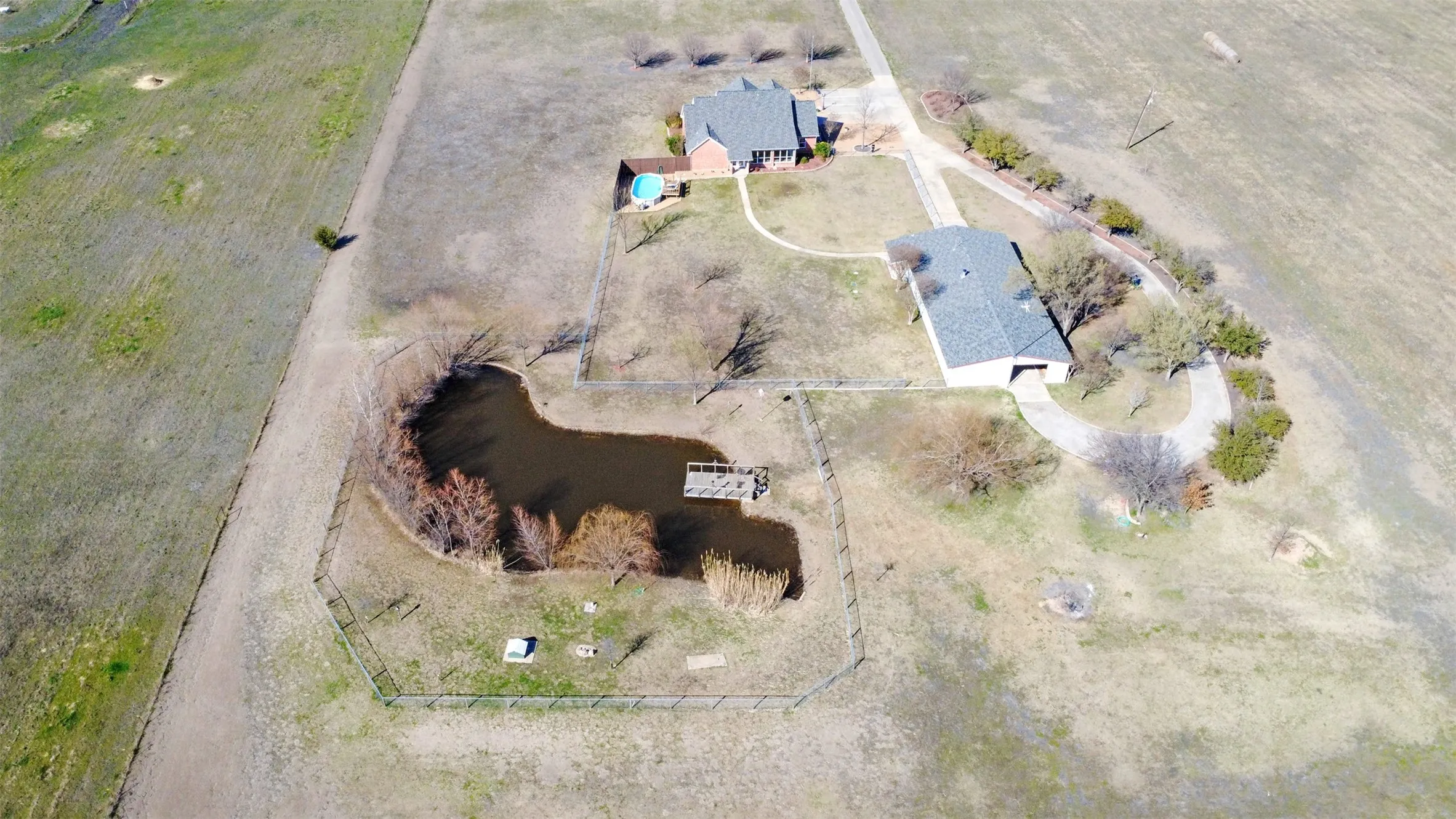 Aerial view of sparsely populated area