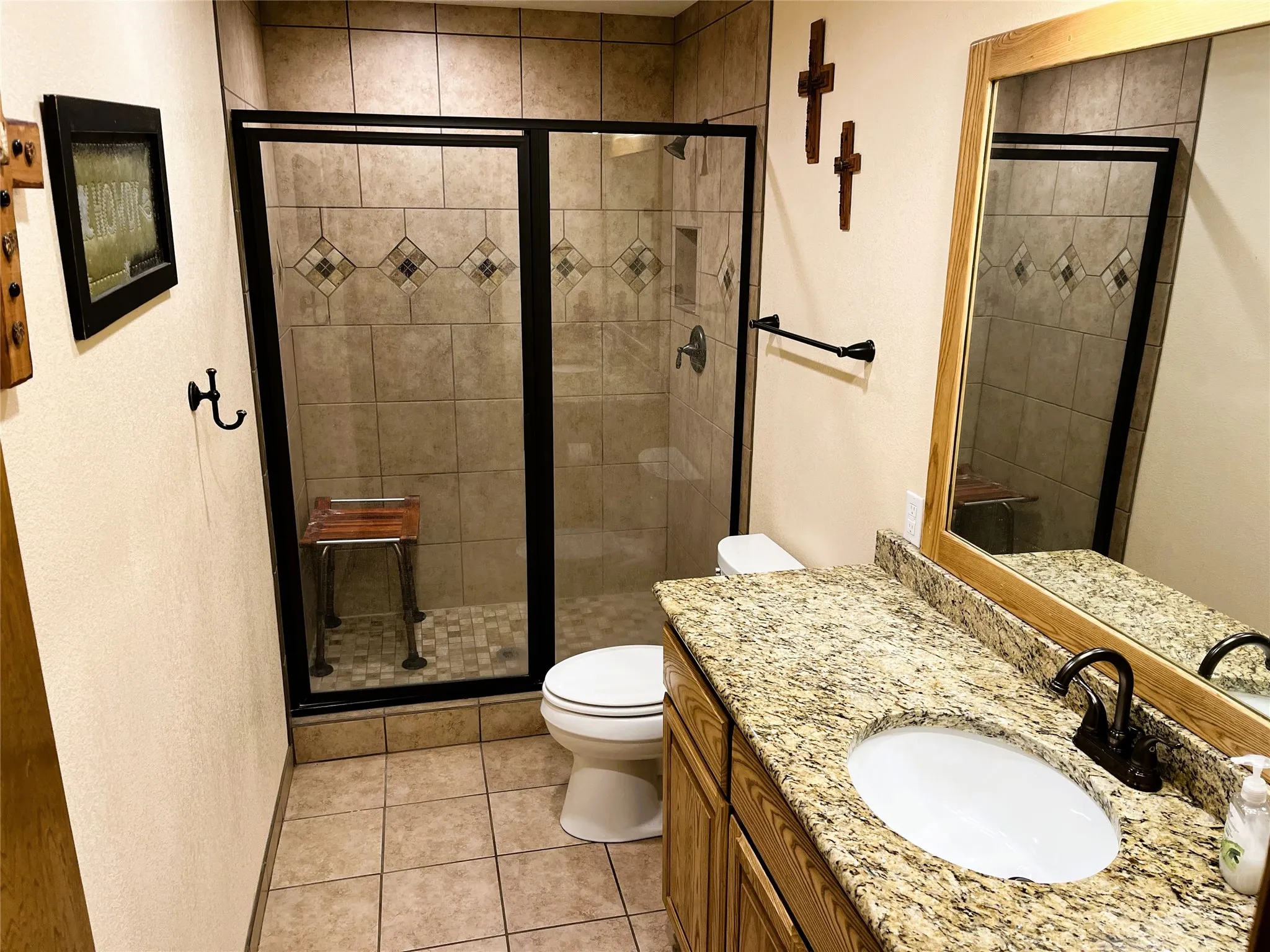 Hall Bath with Tile Shower