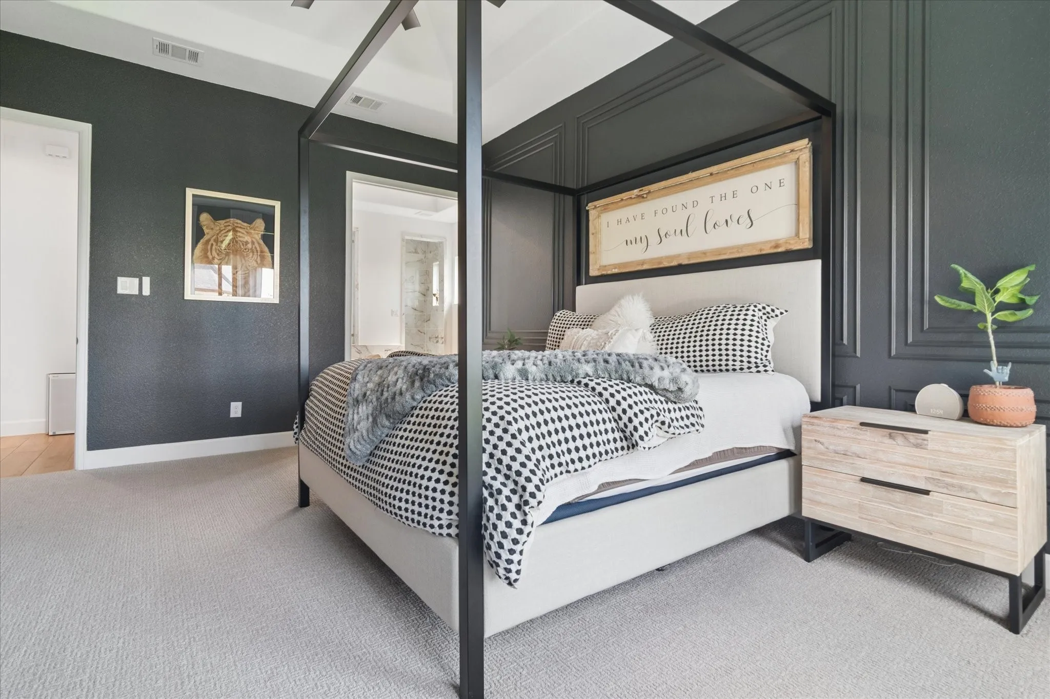 Primary bedroom set aside for privacy.