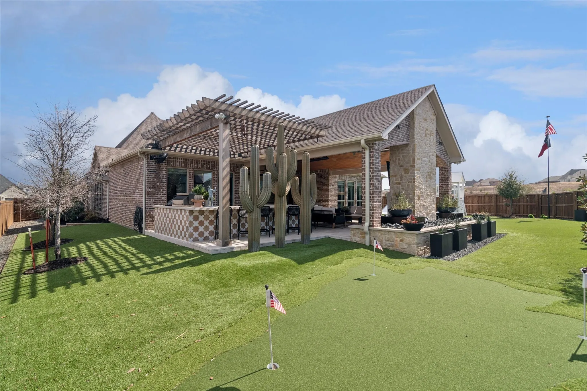 Your own personal putting green area, another view of the extended patio and living space.