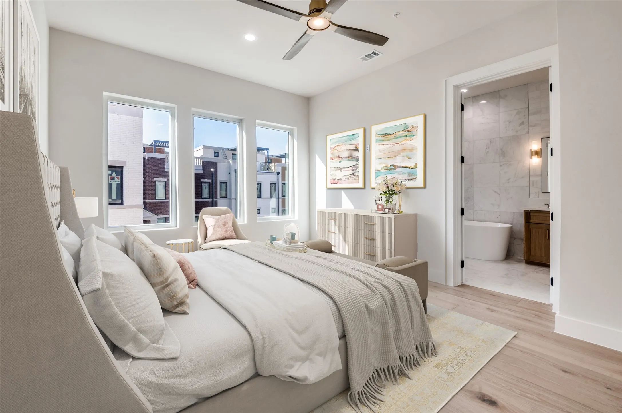 Virtually staged primarybedroom