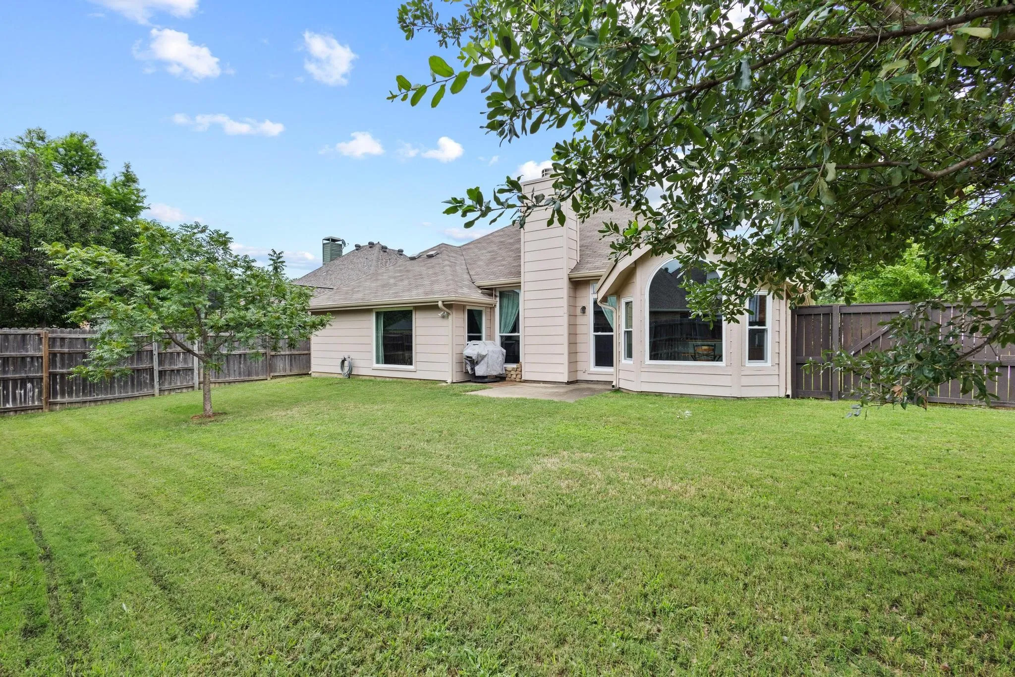Large fenced back yard
