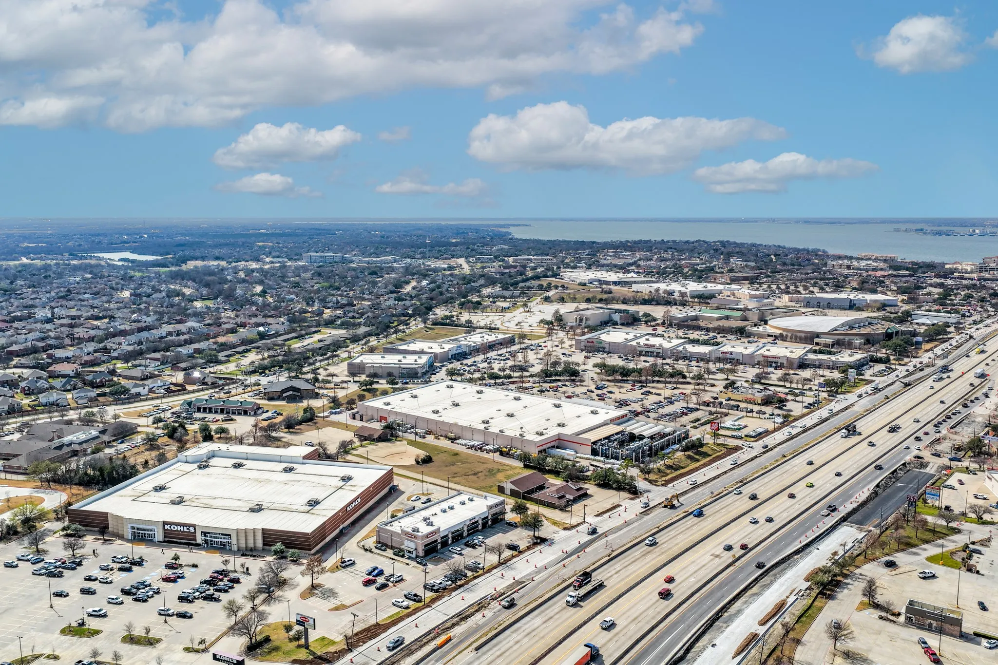 Drone / aerial view of a highway