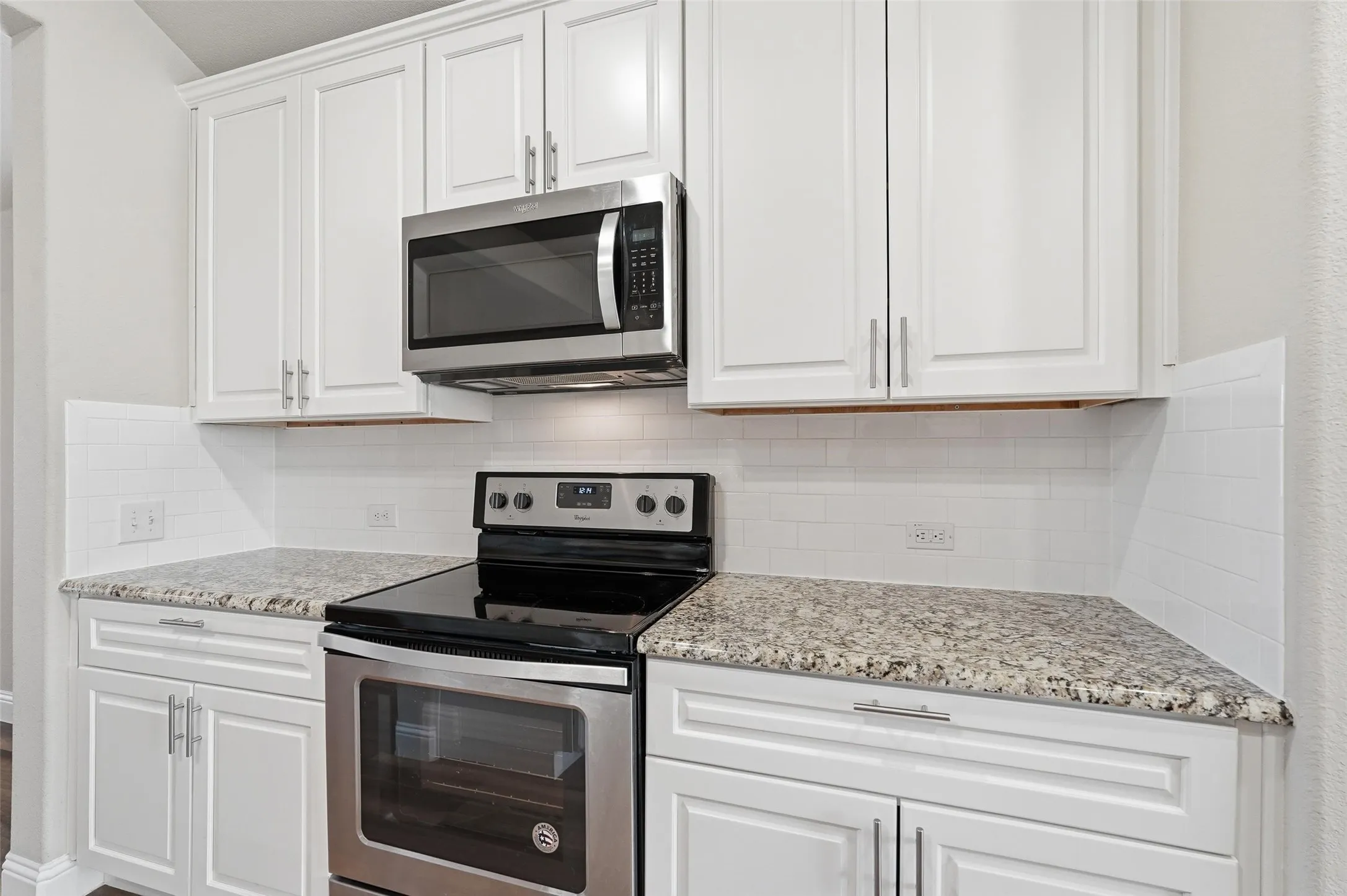 Spacious cabinets and counter top space.