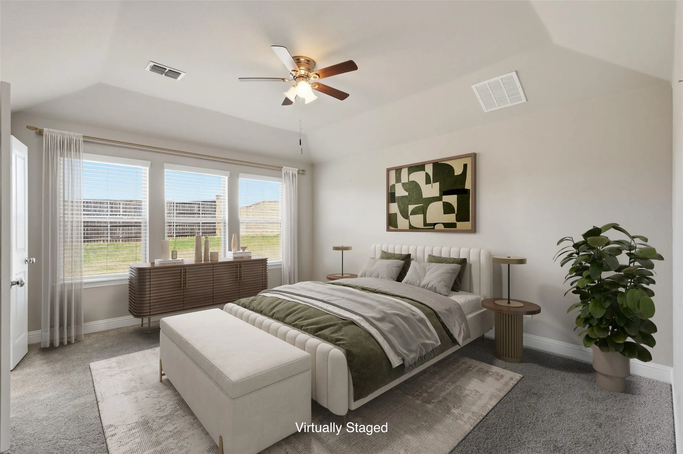 Large Primary Bedroom Virtually Staged