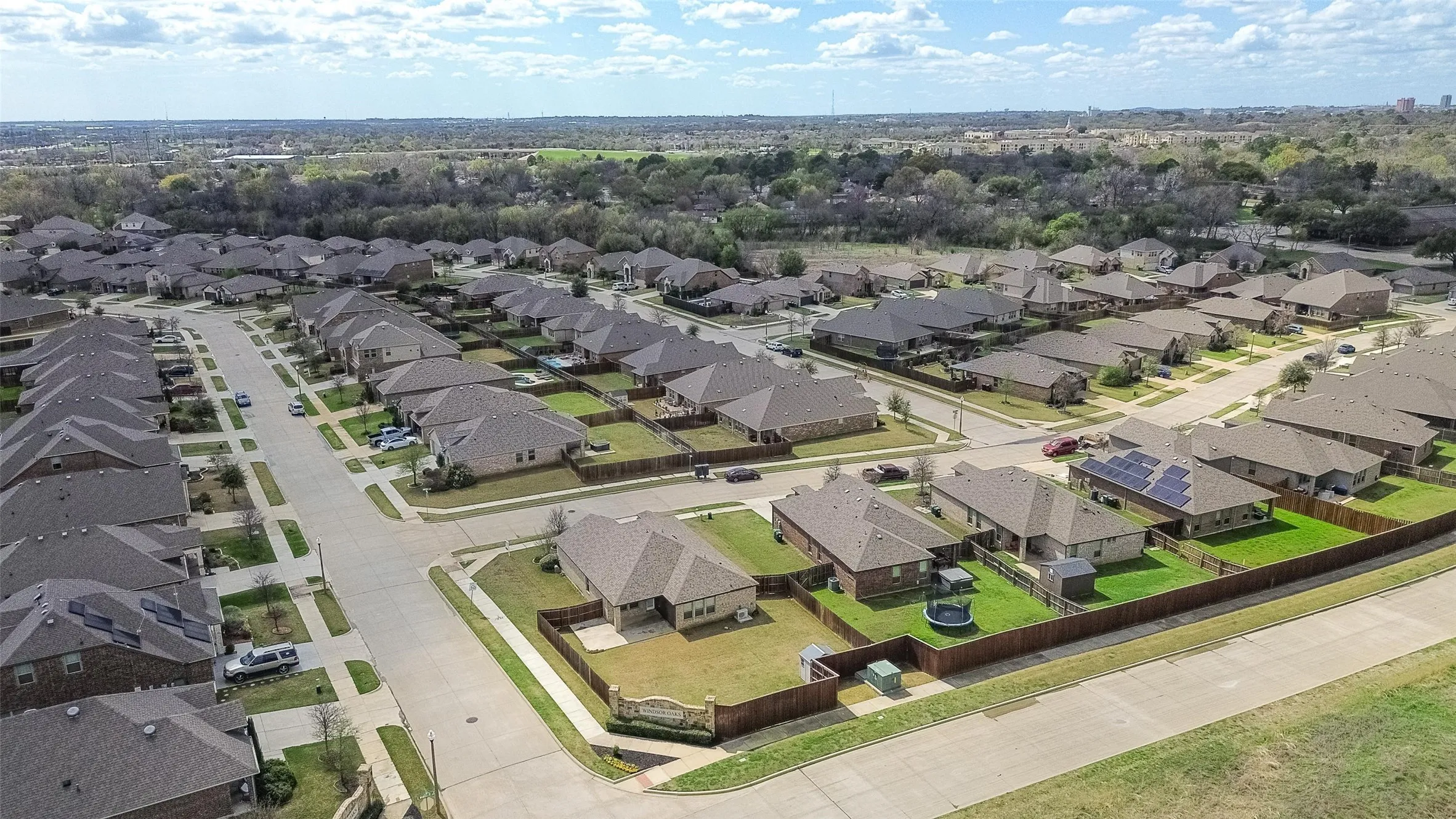 Windsor Oaks is a hidden gem of a mature subdivision in North East Denton and the north and northwest Dallas area.  Approximately 110 properties, all constructed in the approximate 2017 &  2018 time frame.  There is a consistent level of quality and character for the properties in this subdivision.