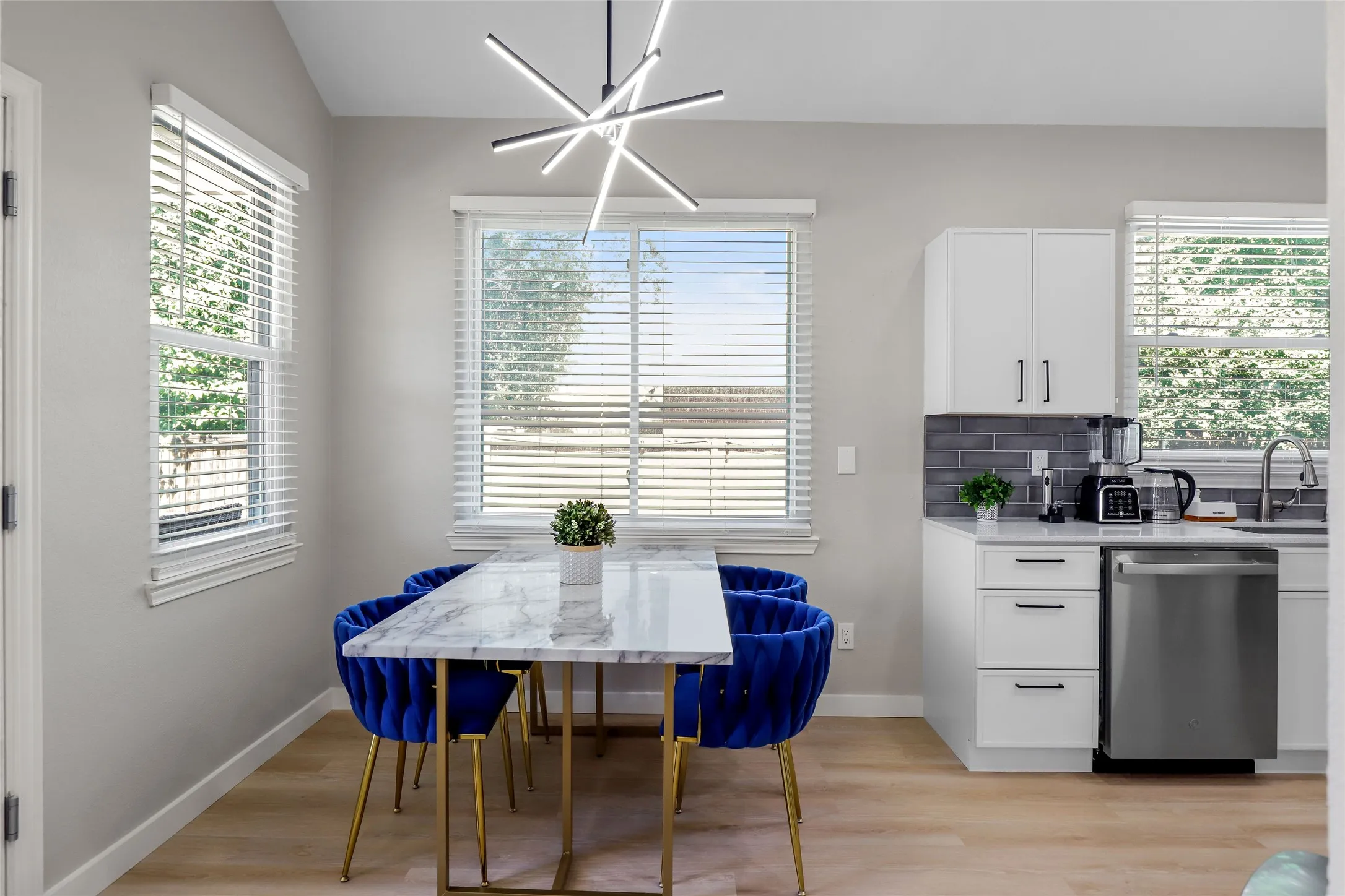 Dining room featuring light wood-style flooring