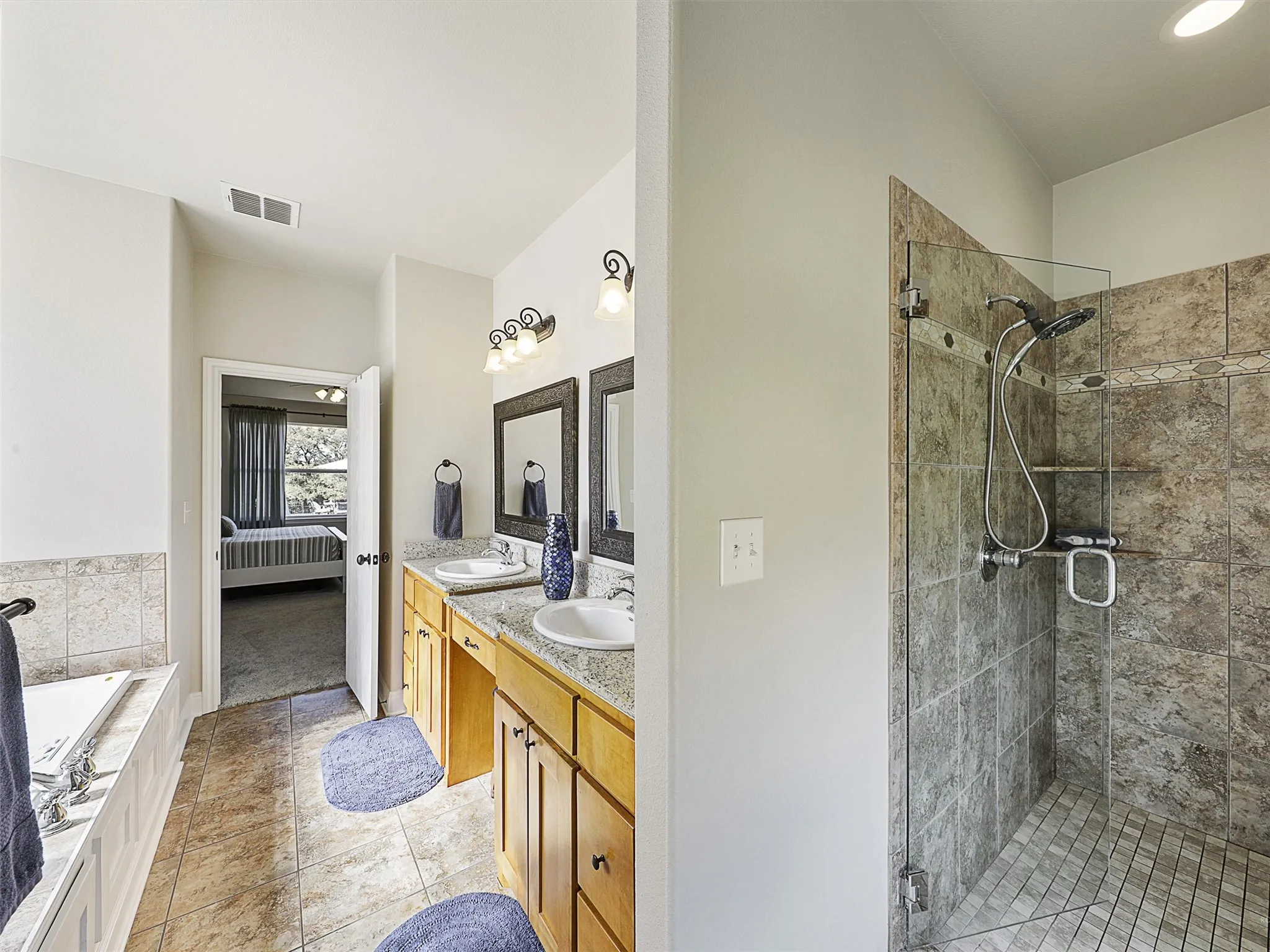 Primary Bath with Jetted Tub and Large Walk In Shower