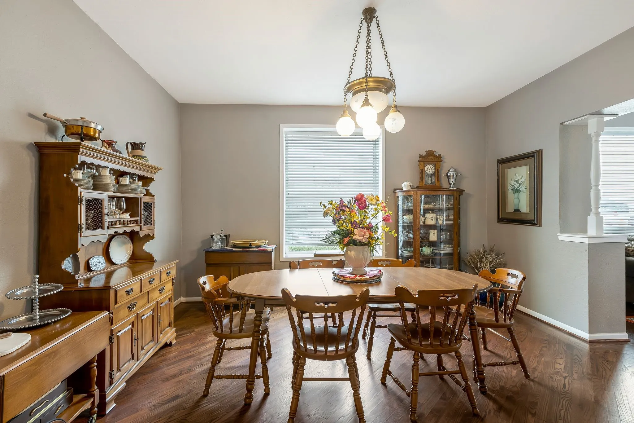 Spacious dining off of formal living adjacent to kitchen.
