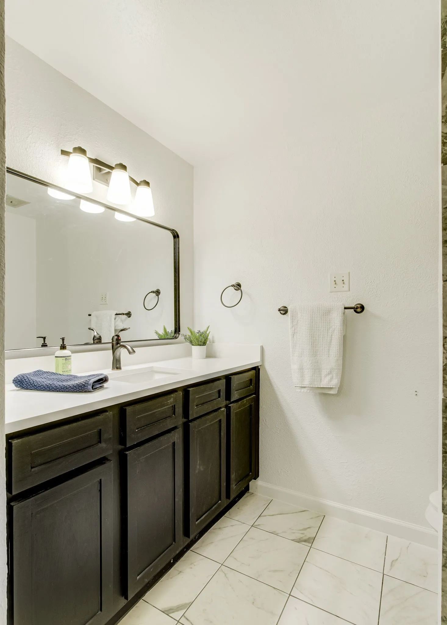 Updated guest bath with ample storage