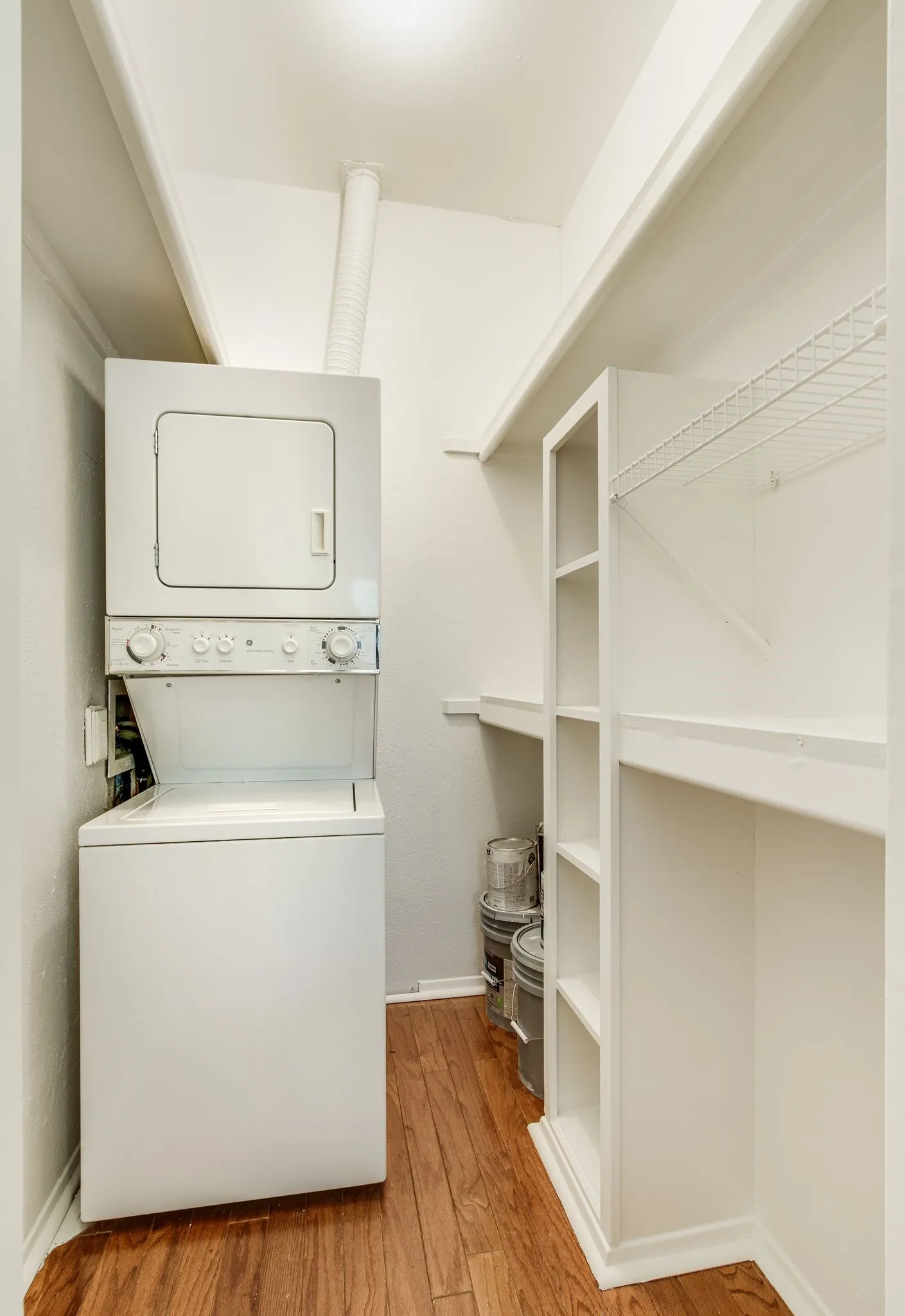 Stackable washer and dryer with storage space