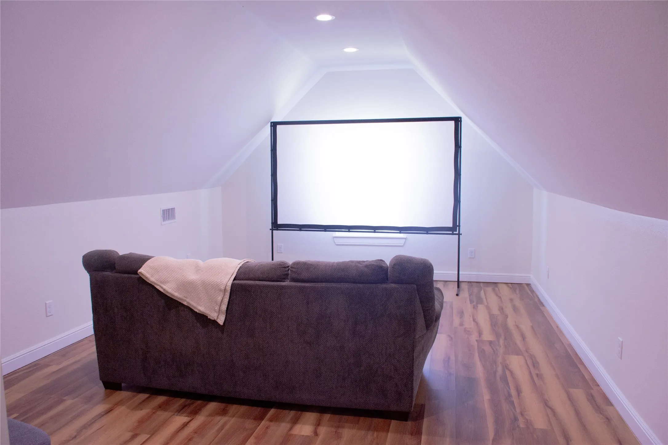 Multi-purpose room used as a media room