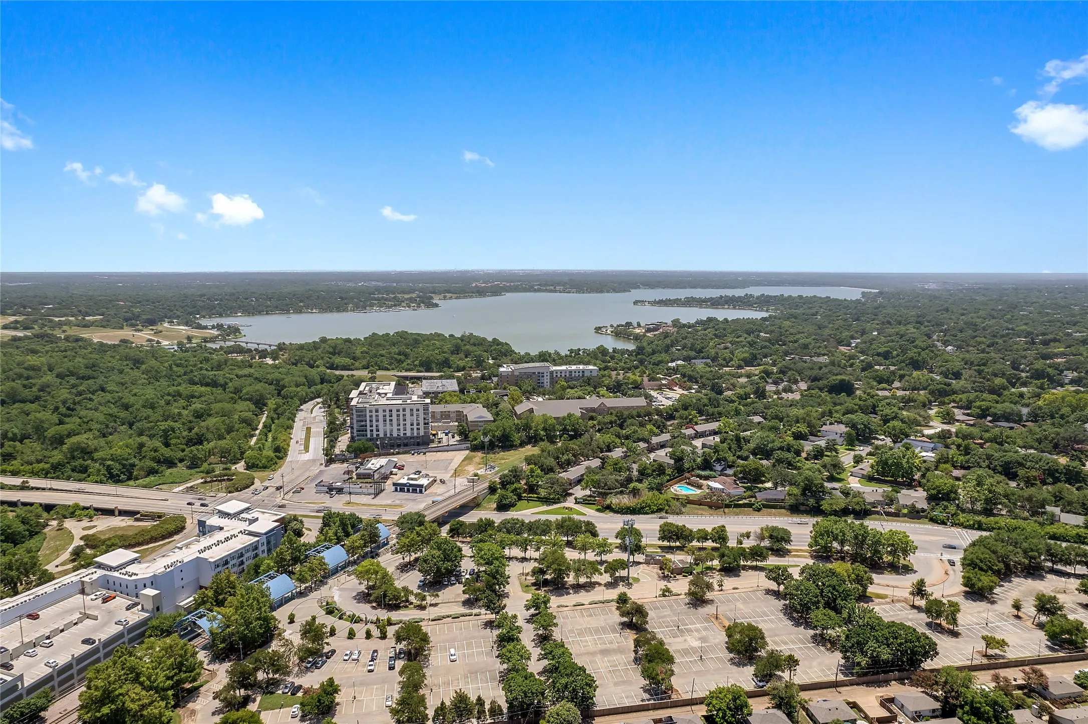 Aerial view of White Rock Lake just minutes from the property.