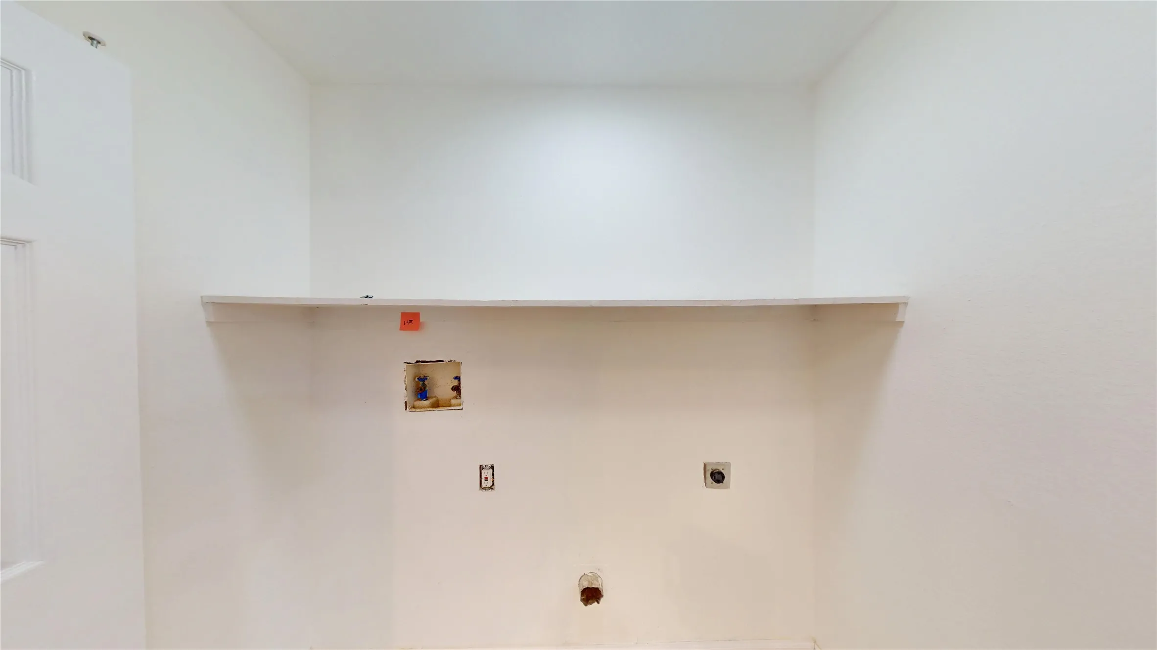 Laundry room with hookup for a washing machine and hookup for an electric dryer